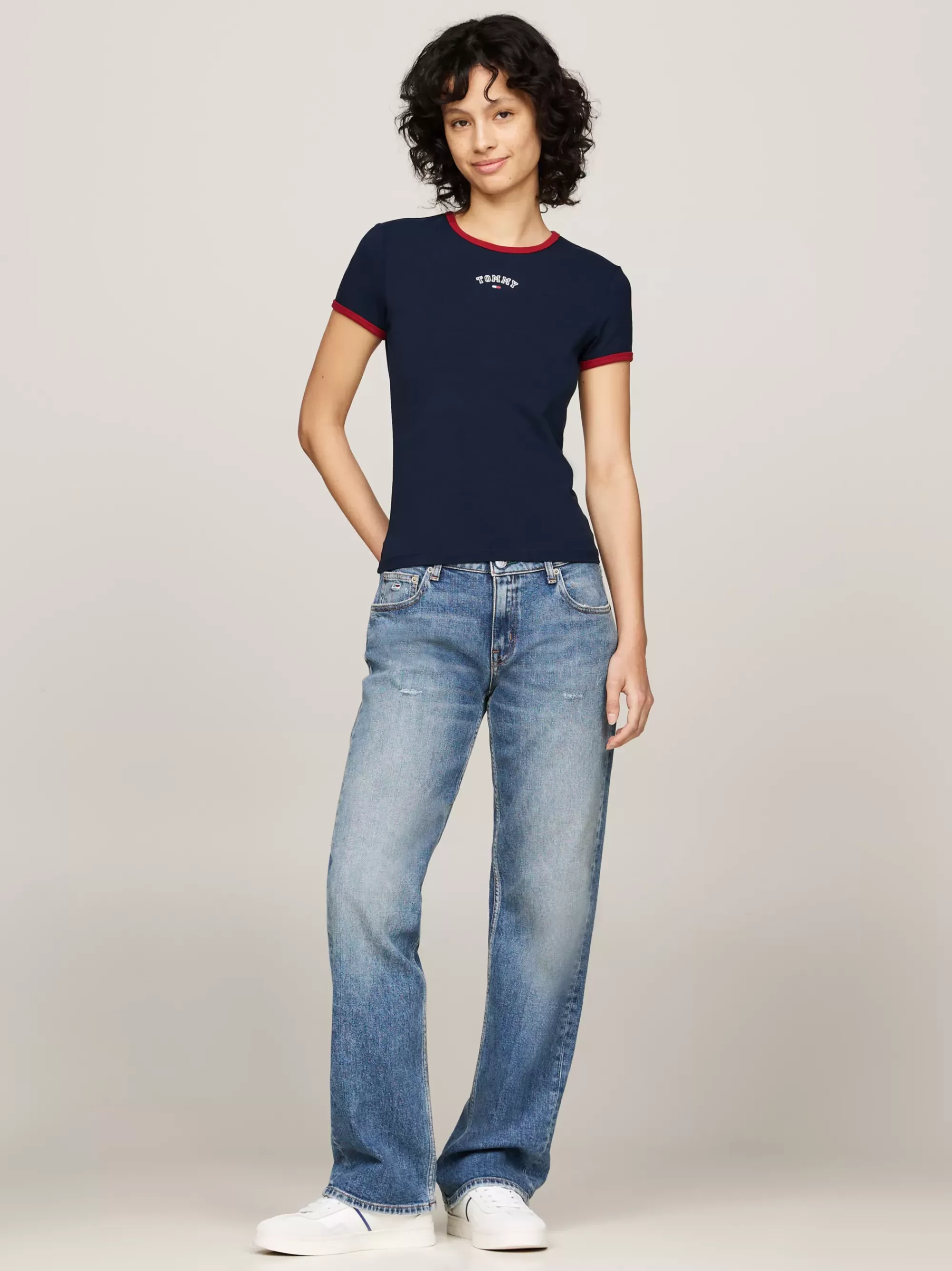 T-Shirts*Tommy Hilfiger Varsity Slim Fit T-shirt DARK NIGHT NAVY