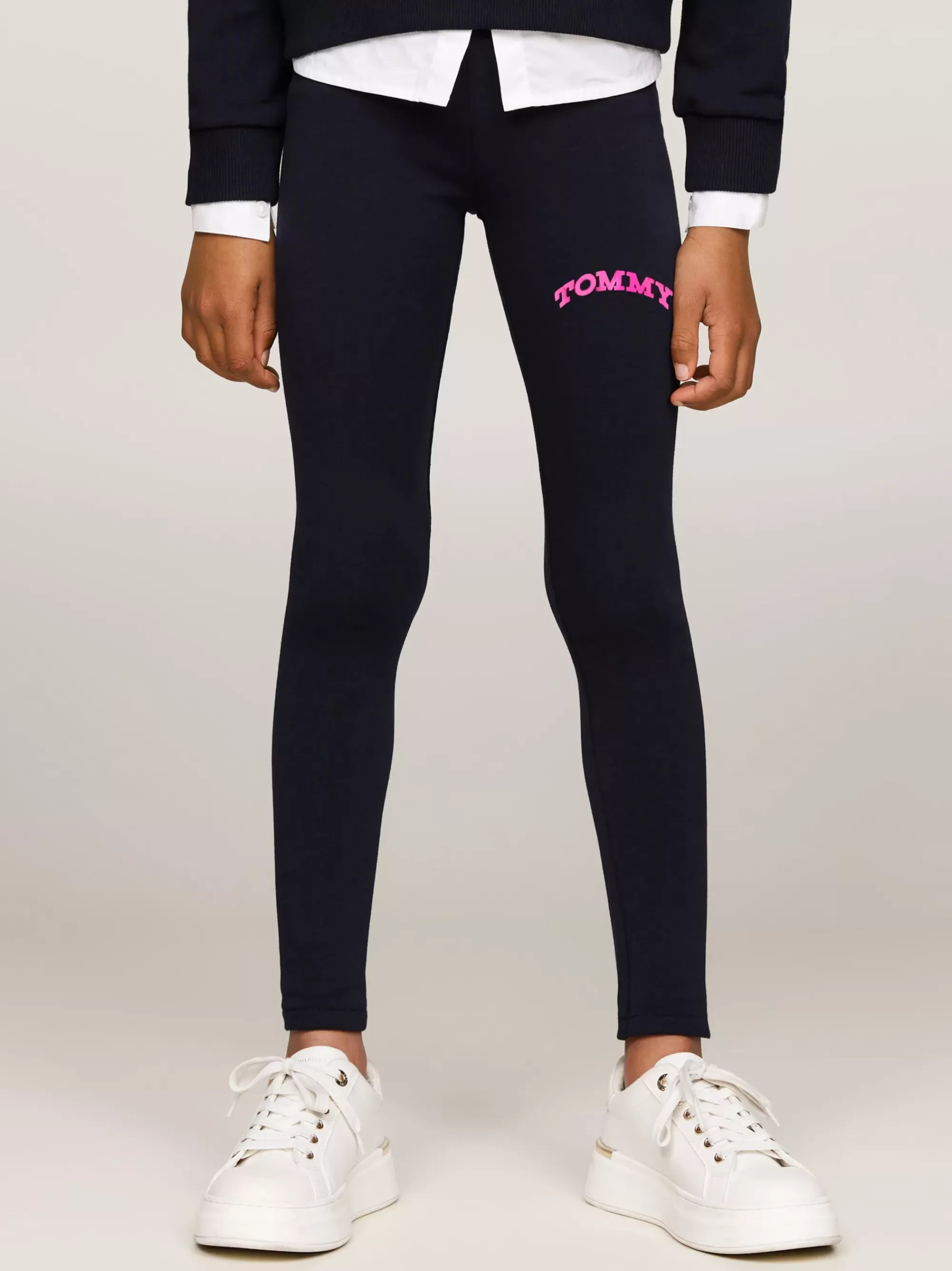Broeken & Rokken*Tommy Hilfiger Varsity Superskinny Legging Met Logo DESERT SKY