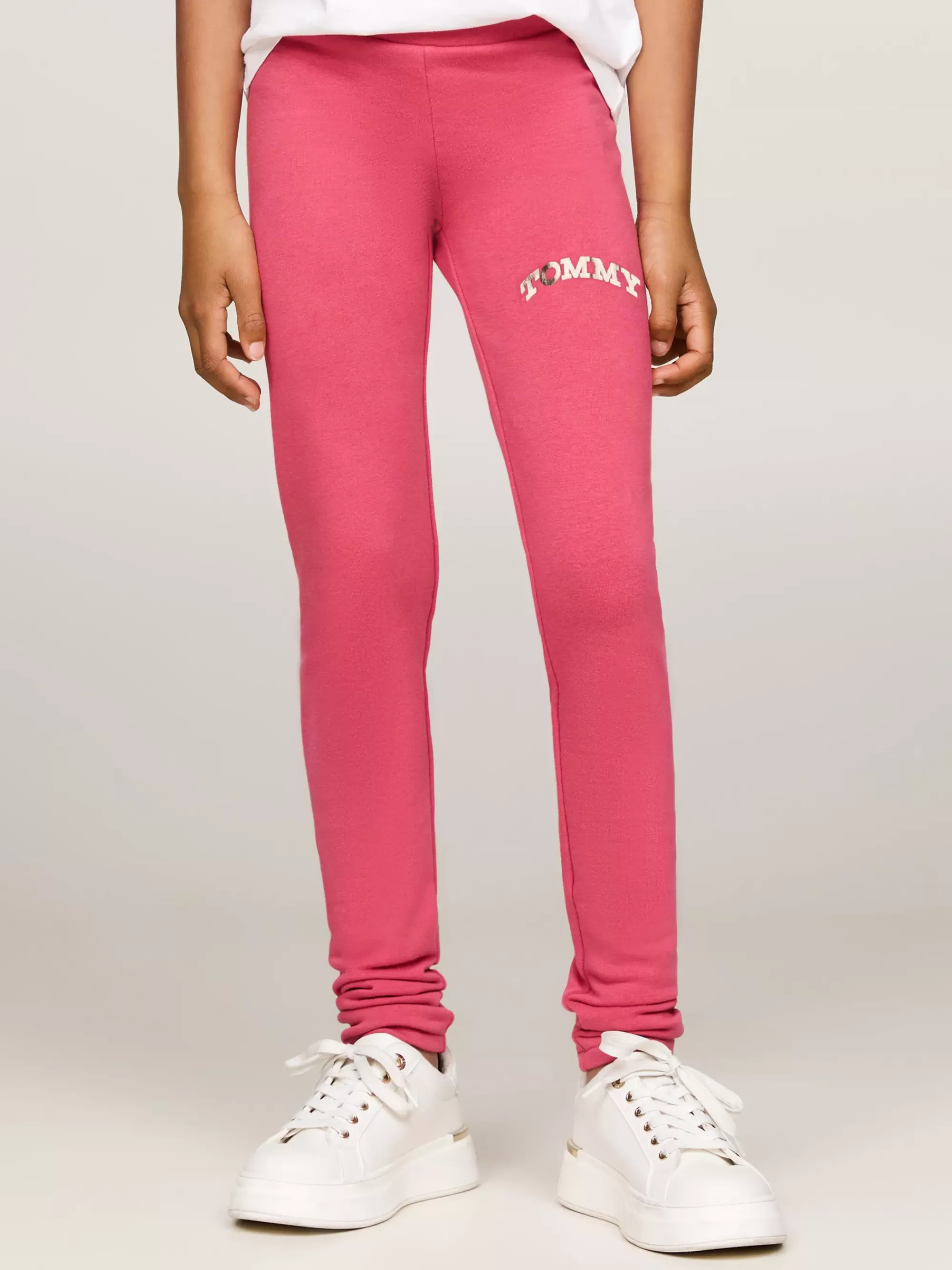 Broeken & Rokken*Tommy Hilfiger Varsity Superskinny Legging Met Logo HERITAGE PINK