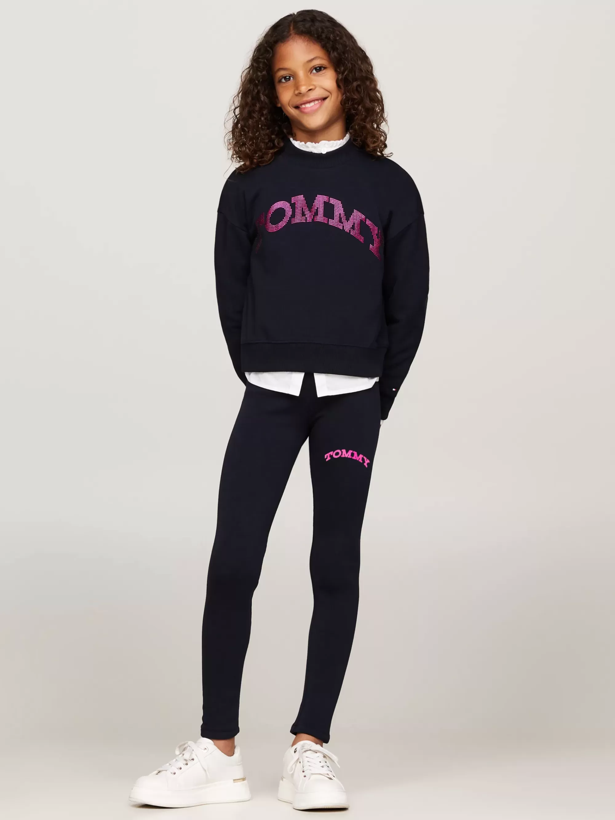 Broeken & Rokken*Tommy Hilfiger Varsity Superskinny Legging Met Logo DESERT SKY