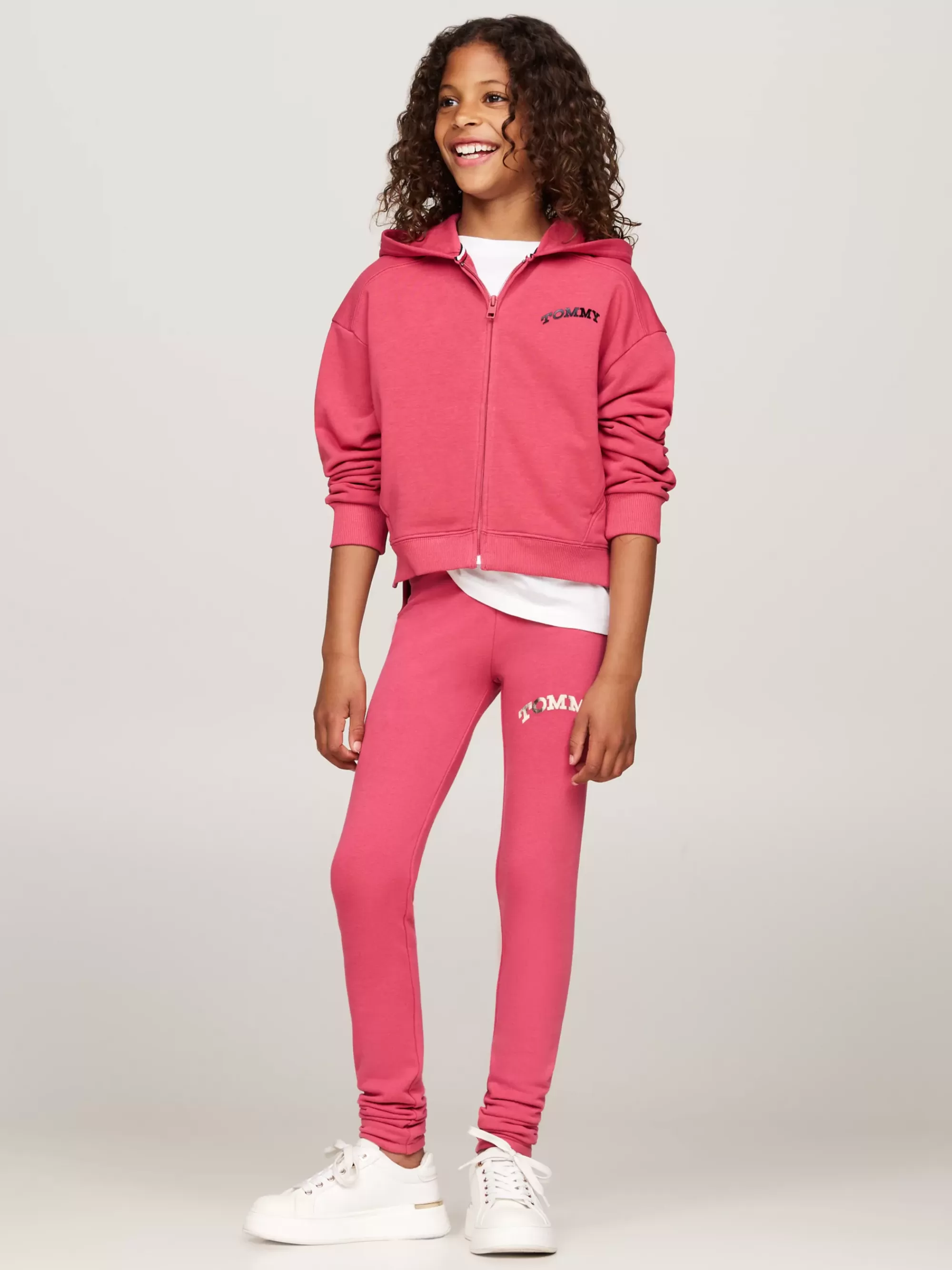 Broeken & Rokken*Tommy Hilfiger Varsity Superskinny Legging Met Logo HERITAGE PINK