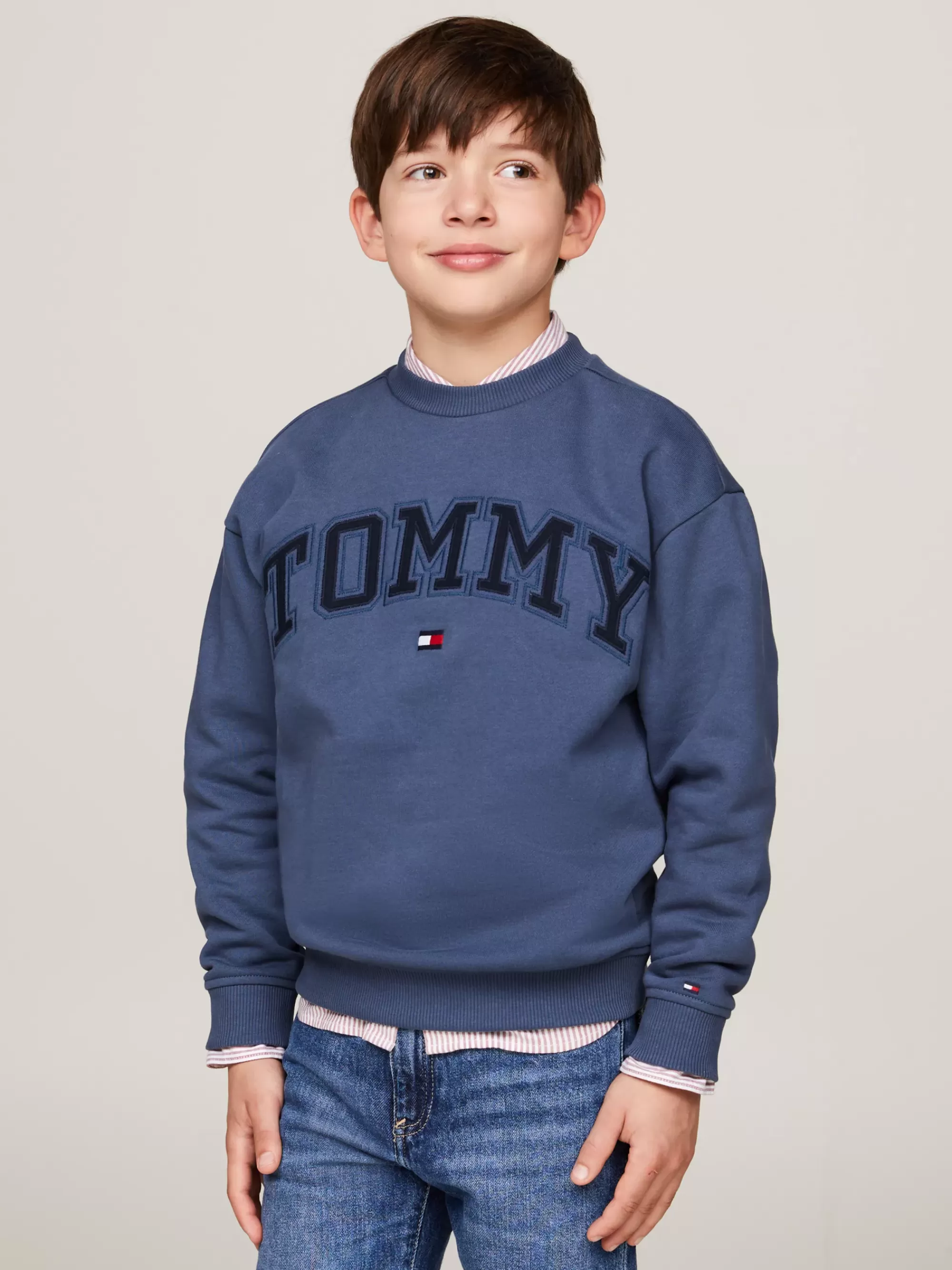Sweatshirts & Hoodies*Tommy Hilfiger Varsity Sweatshirt Met Ronde Hals En Logo AEGEAN SEA
