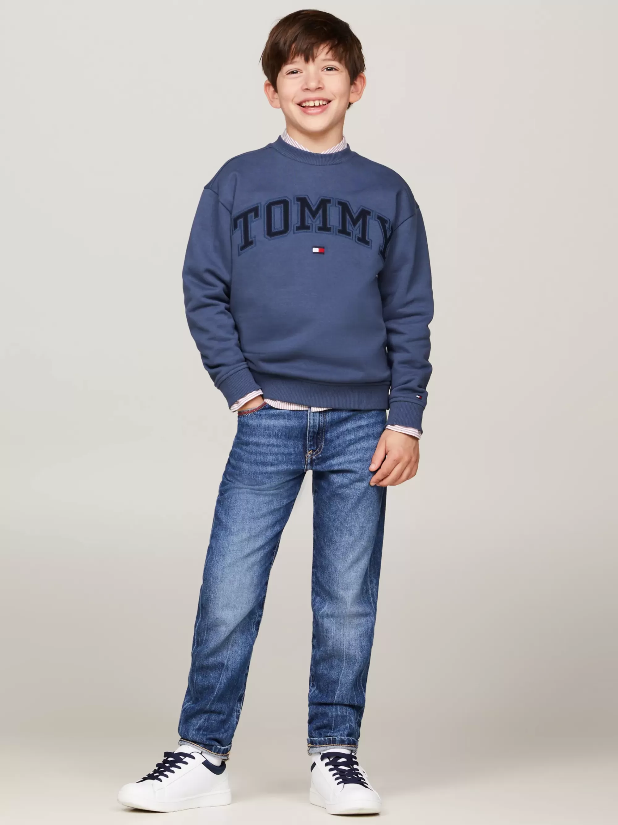 Sweatshirts & Hoodies*Tommy Hilfiger Varsity Sweatshirt Met Ronde Hals En Logo AEGEAN SEA
