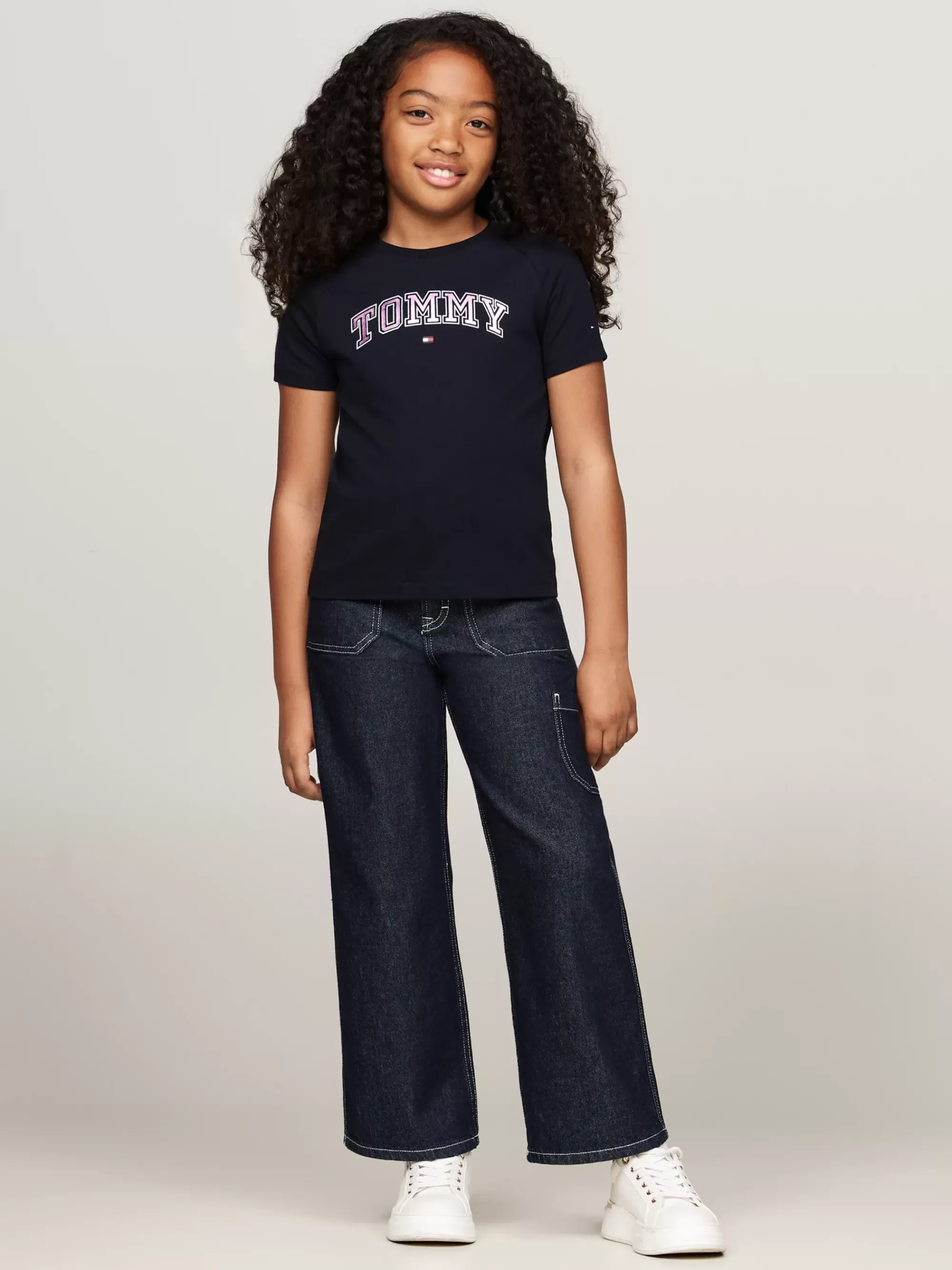 Tops & T-Shirts*Tommy Hilfiger Varsity T-shirt Met Metallic Logo DESERT SKY