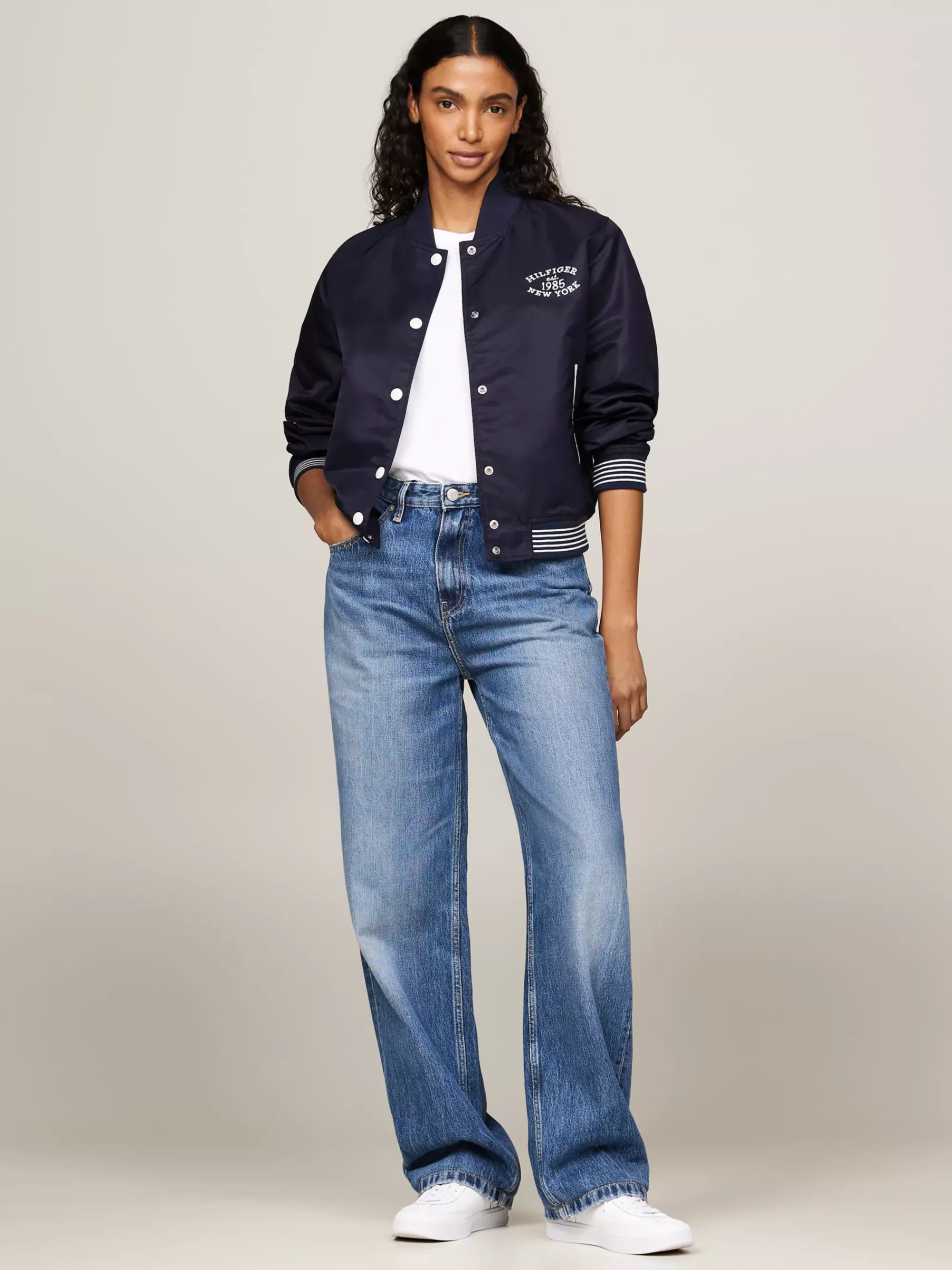 Jassen & Jacks*Tommy Hilfiger Varsity Waterafstotend Bomberjack DESERT SKY