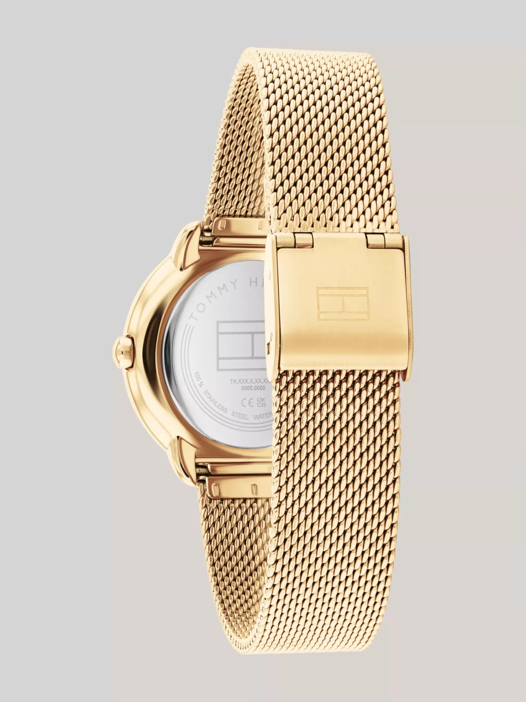 Horloges*Tommy Hilfiger Verguld Horloge Met Kristallen En Mesh Band GOLD