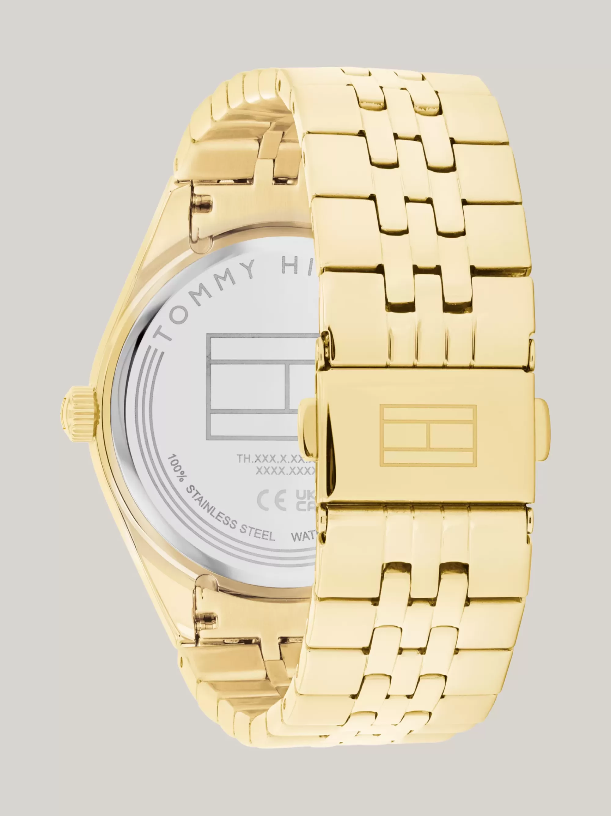 Horloges*Tommy Hilfiger Verguld Rvs Horloge Met Zwarte Wijzerplaat GOLD