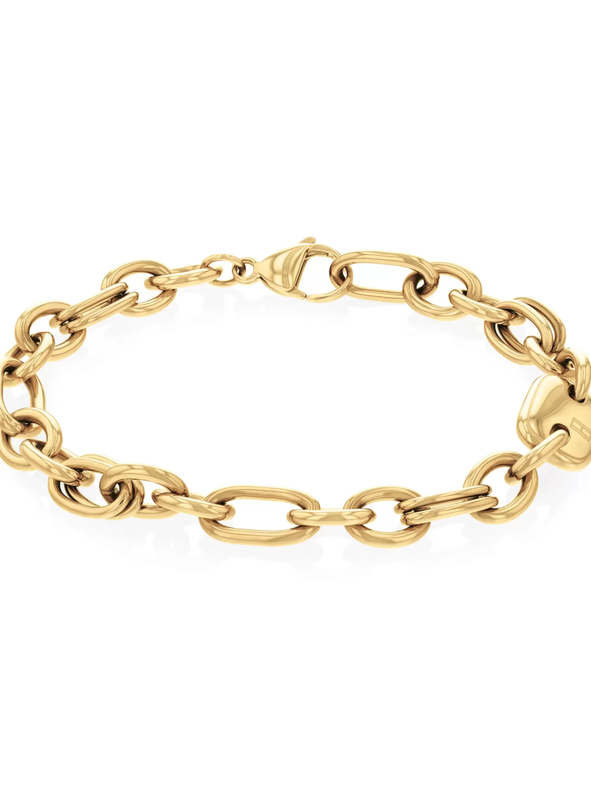 Sieraden*Tommy Hilfiger Vergulde Armband Met Contrasterende Schakels GOLD