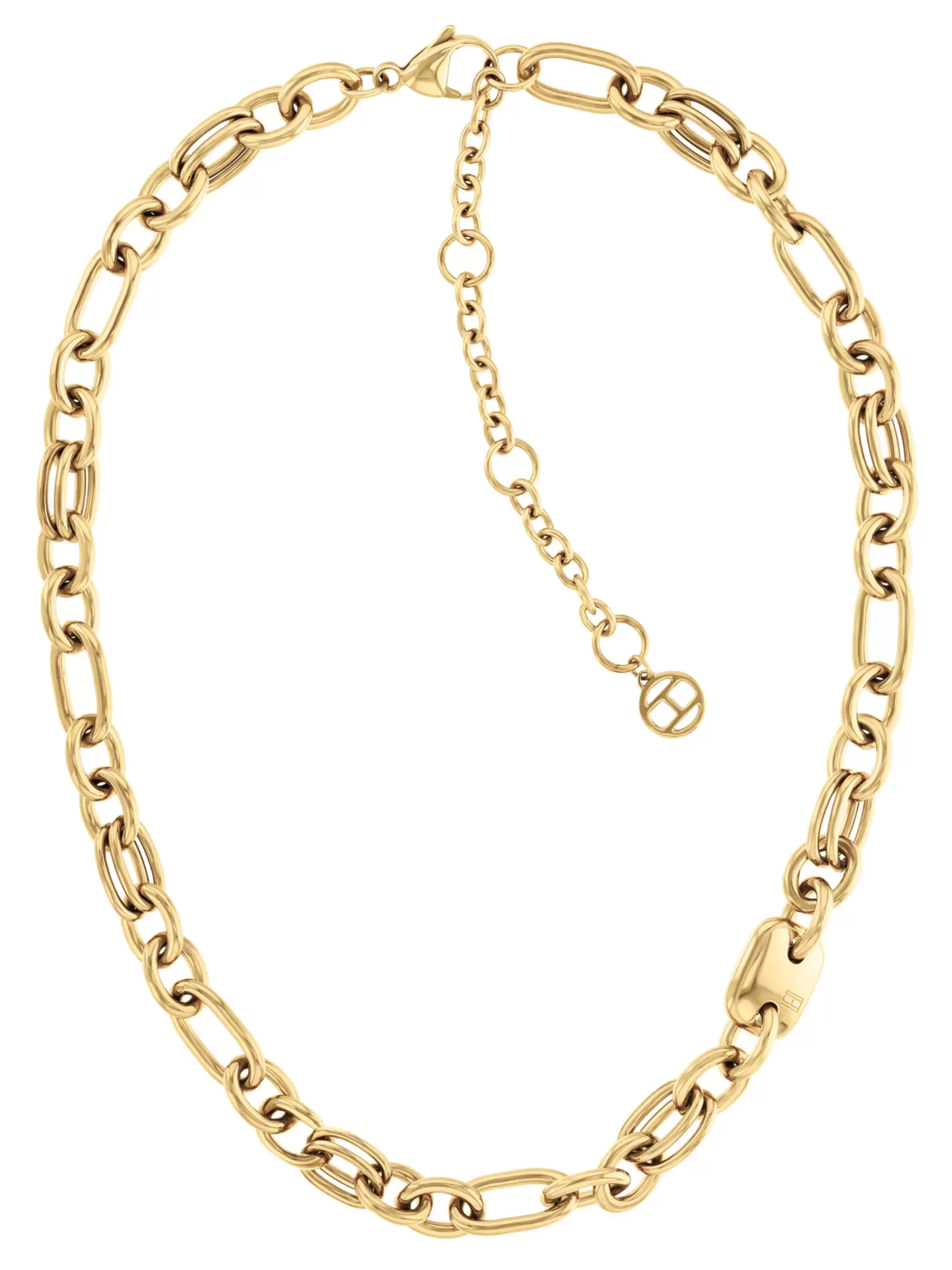 Sieraden*Tommy Hilfiger Vergulde Ketting Met Contrasterende Schakels GOLD