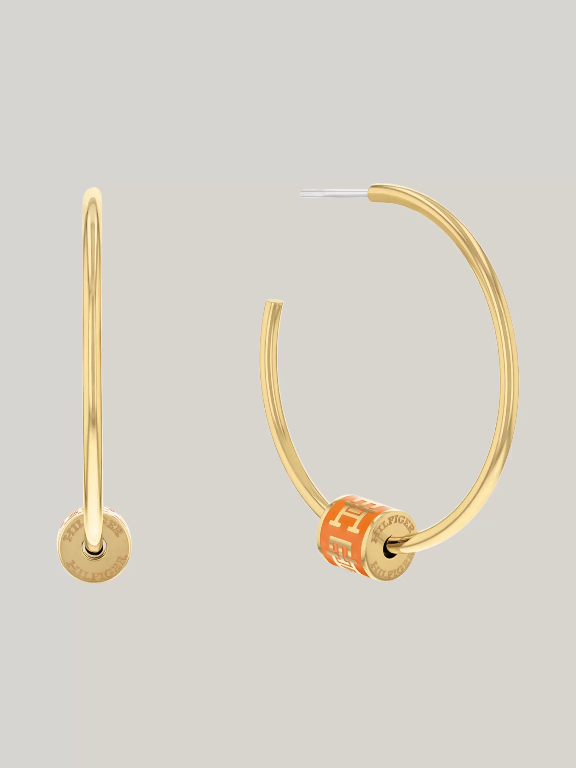 Sieraden*Tommy Hilfiger Vergulde Oorbellen Met Geëmailleerde Trommel GOLD