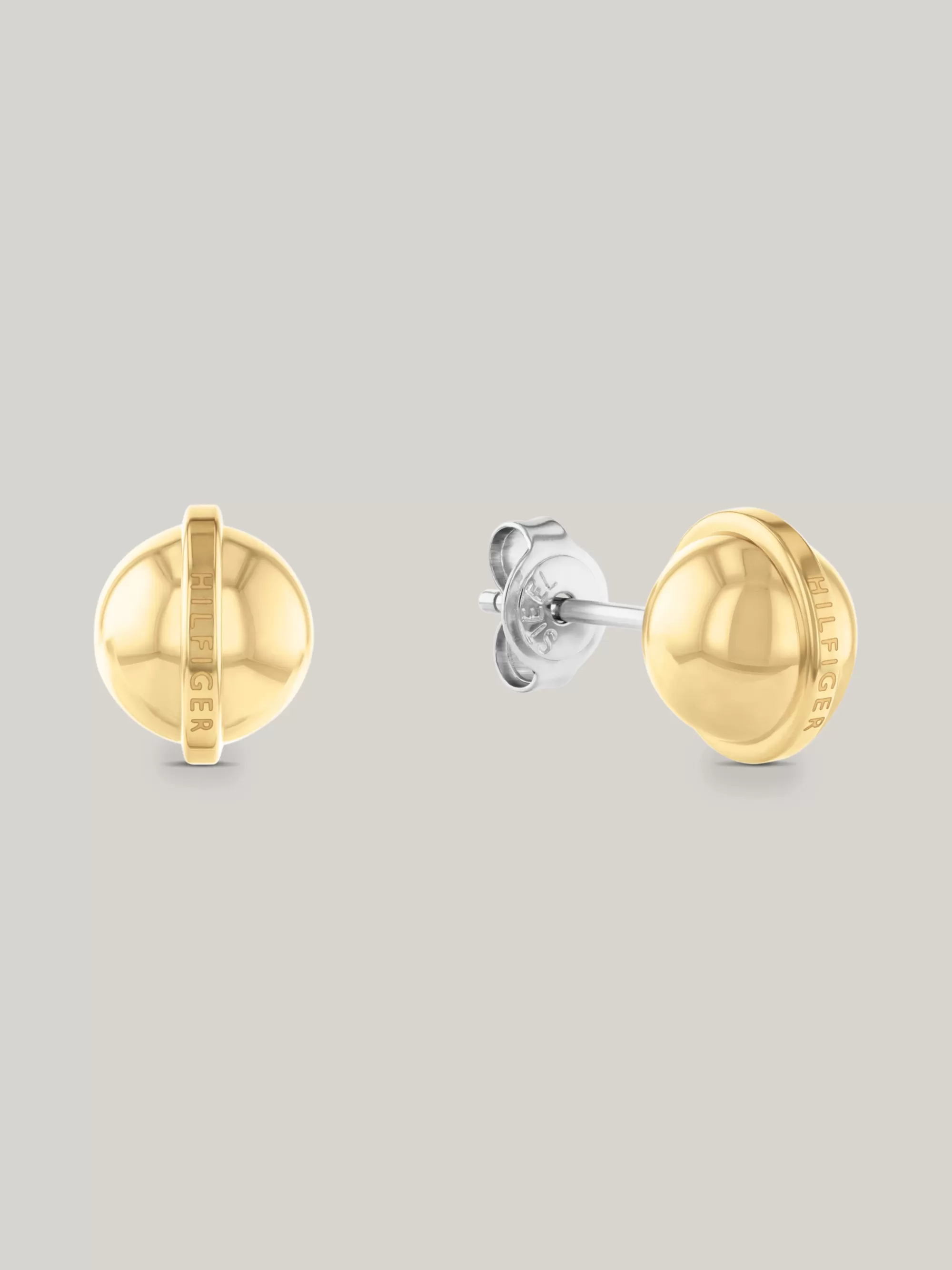Sieraden*Tommy Hilfiger Vergulde Oorbellen Met Metallic Hanger GOLD