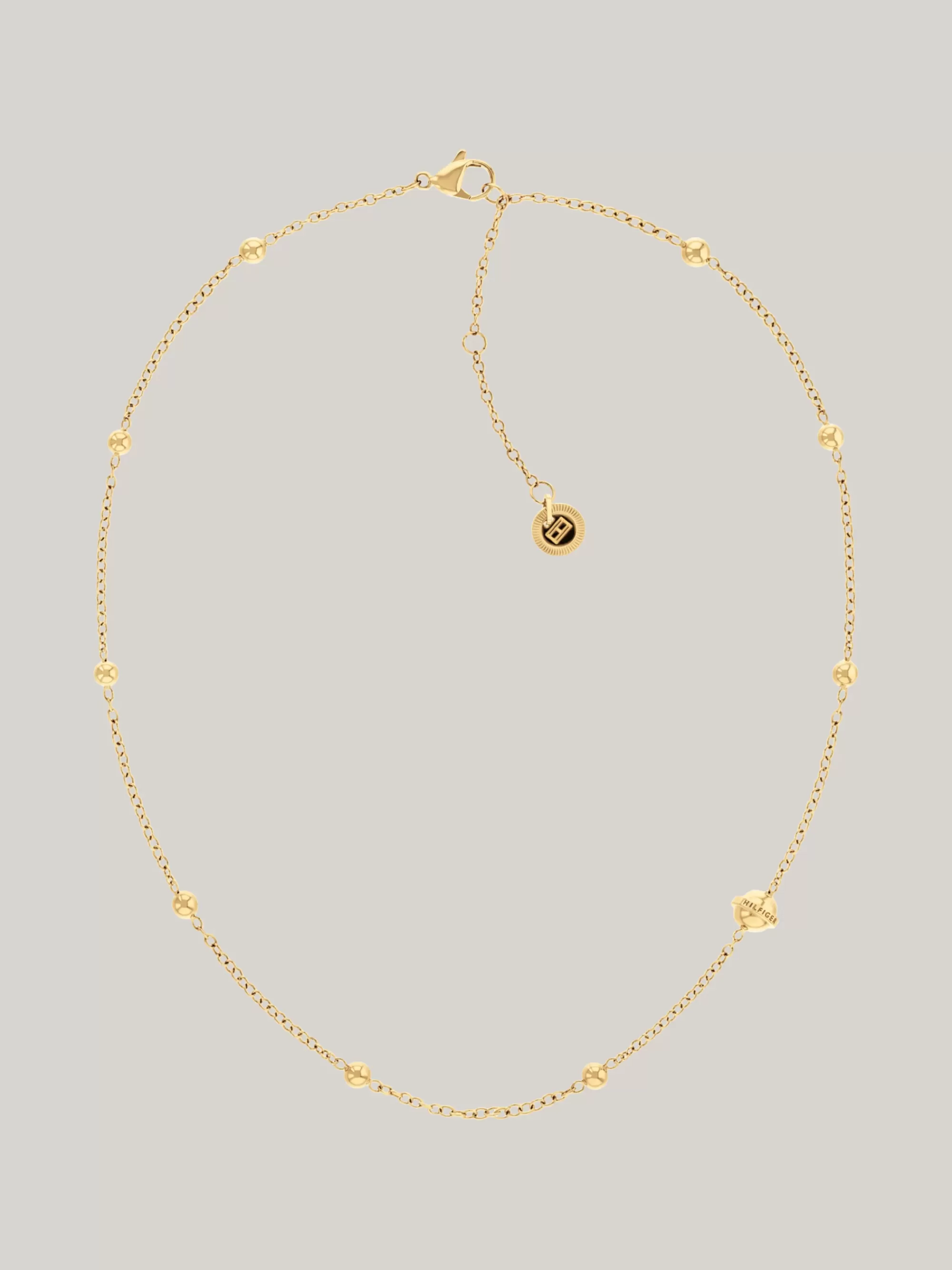 Sieraden*Tommy Hilfiger Vergulde Rvs Ketting Met Metallic Hanger GOLD
