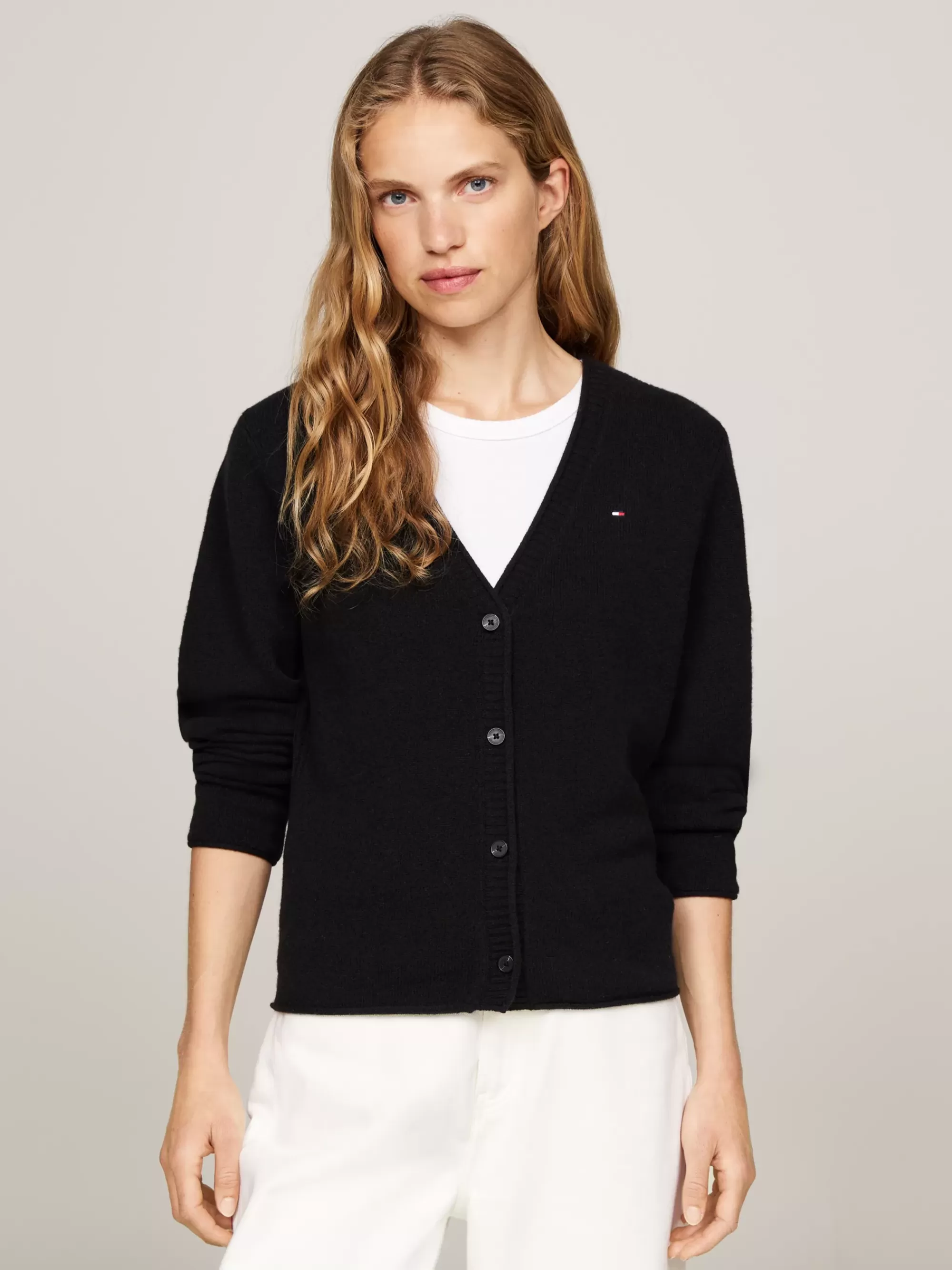 Truien | Truien & Vesten*Tommy Hilfiger Vest Van Zuivere Wol Met V-hals BLACK