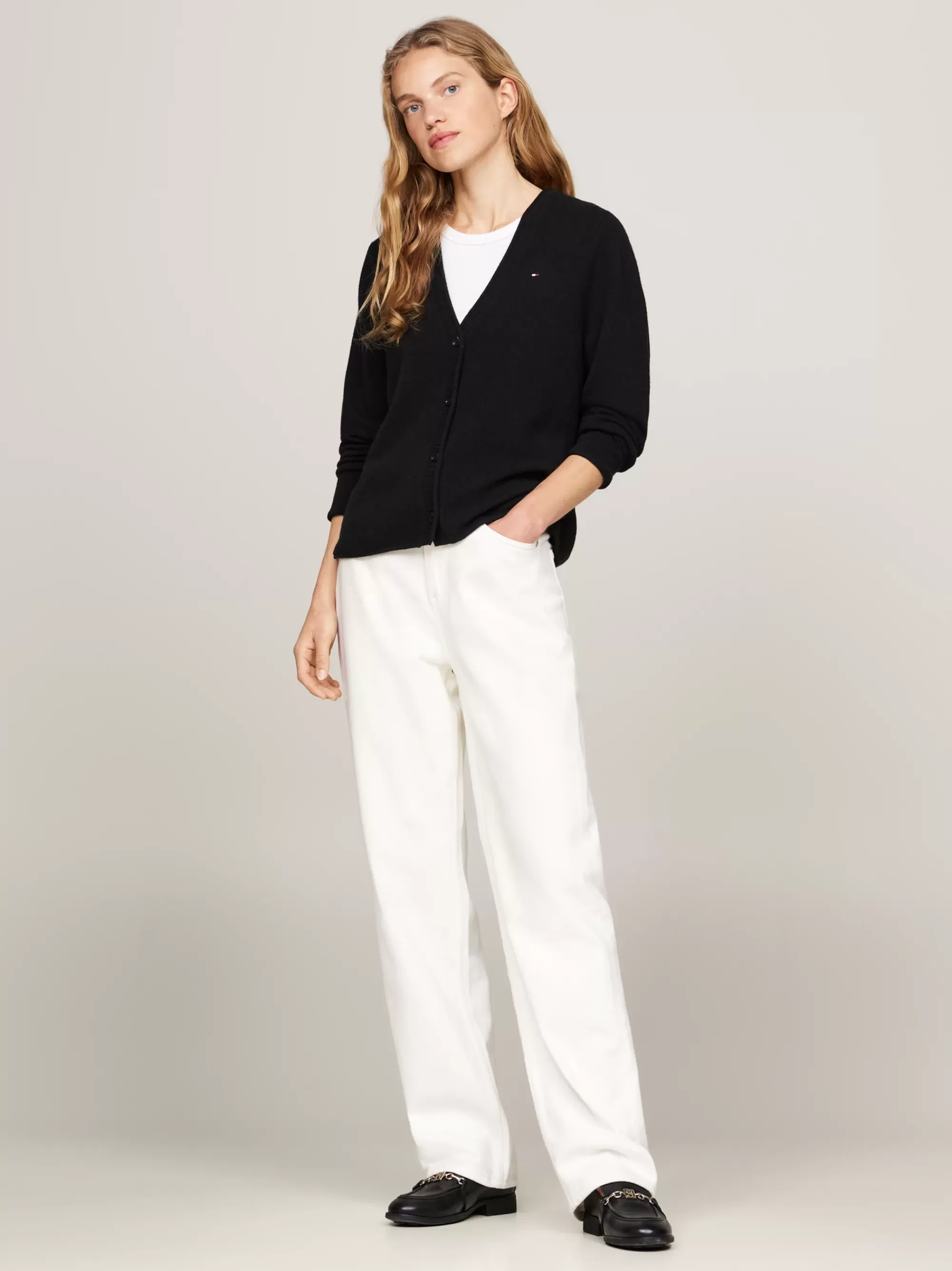 Truien | Truien & Vesten*Tommy Hilfiger Vest Van Zuivere Wol Met V-hals BLACK