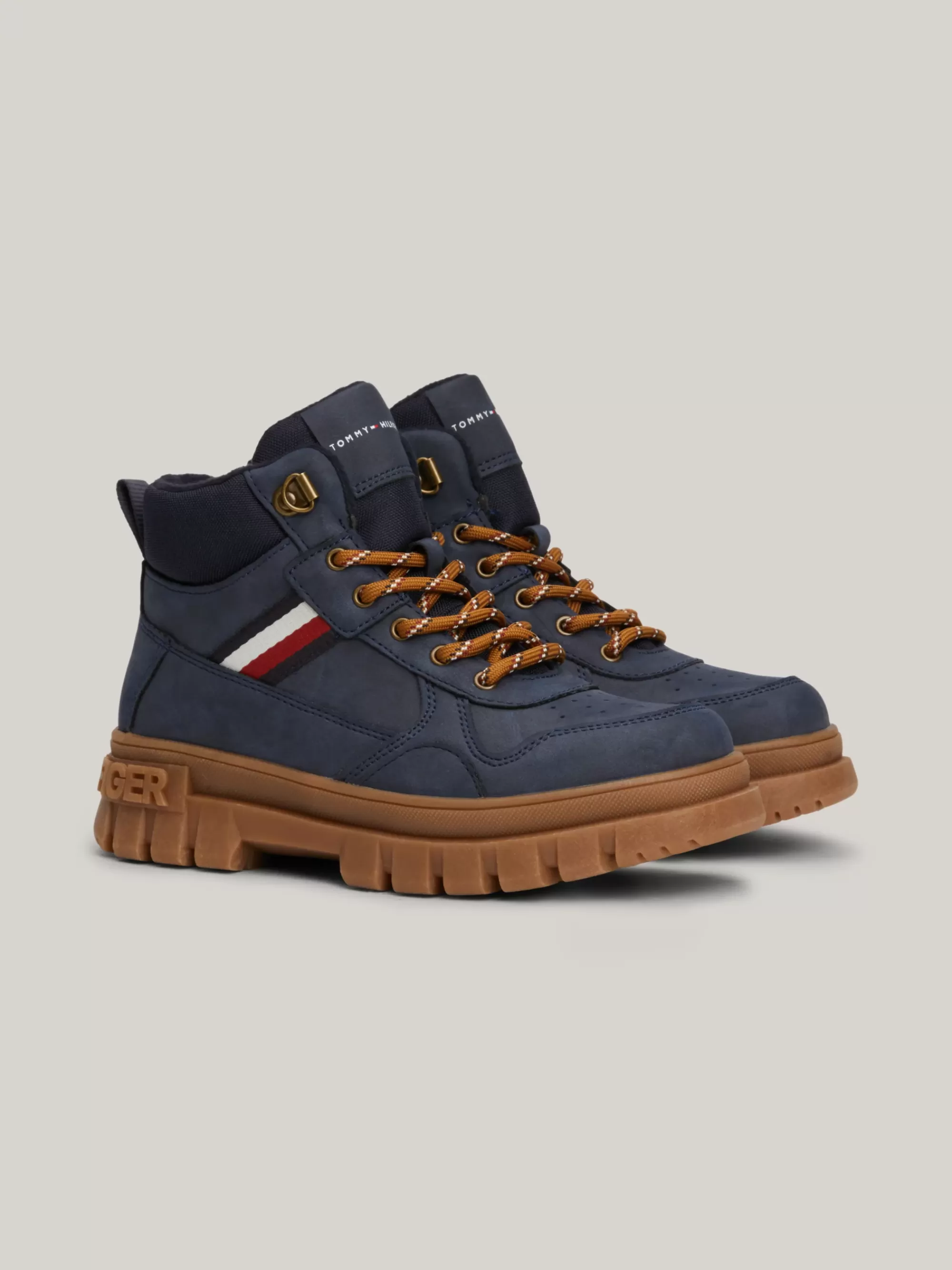 Schoenen & Accessoires*Tommy Hilfiger Veterlaars Met Profiel En Signature-streep BLUE