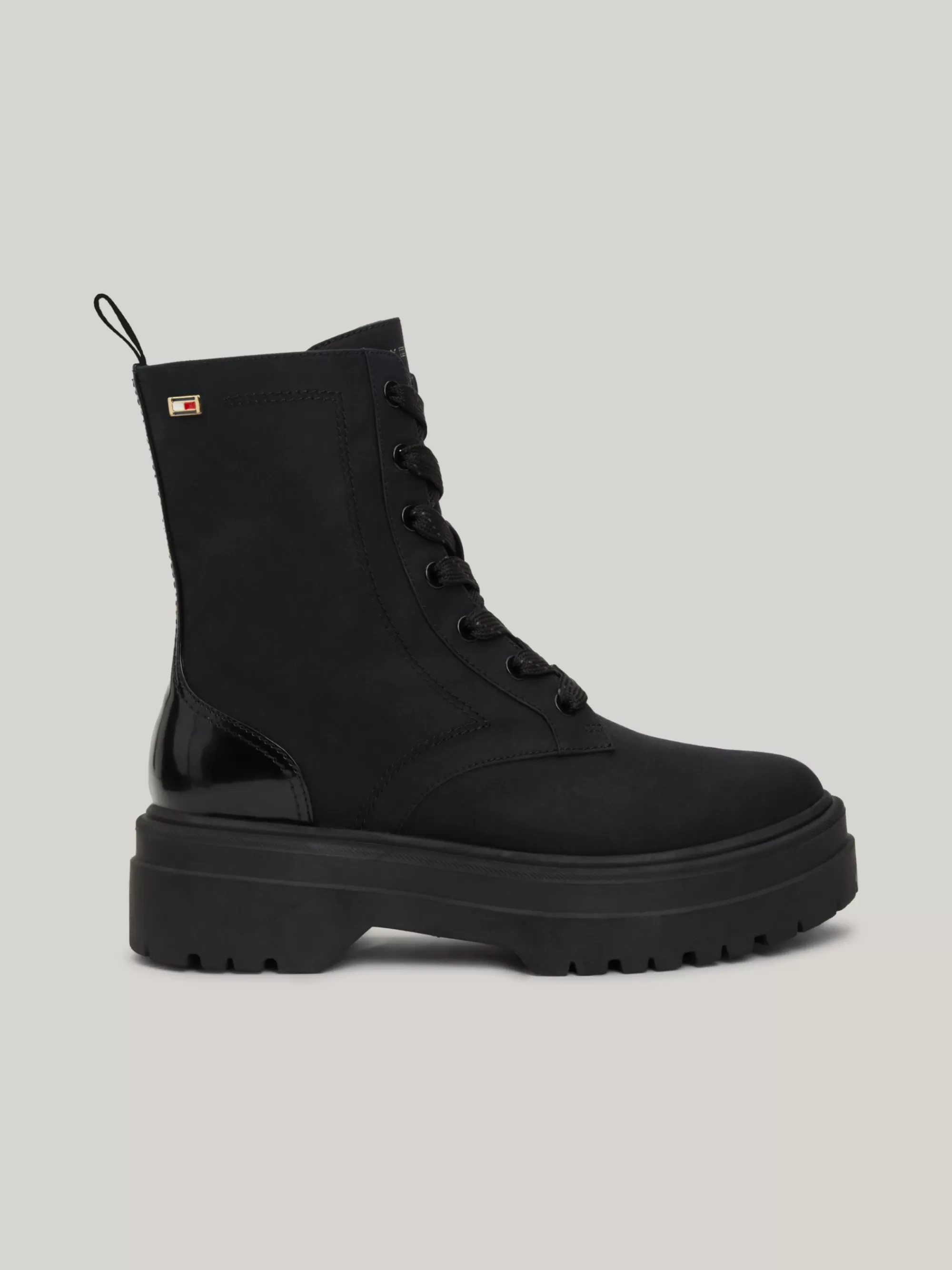 Veterlaarzen | Laarzen & Enkellaarzen*Tommy Hilfiger Veterlaars Met Profielzool En Vlag BLACK