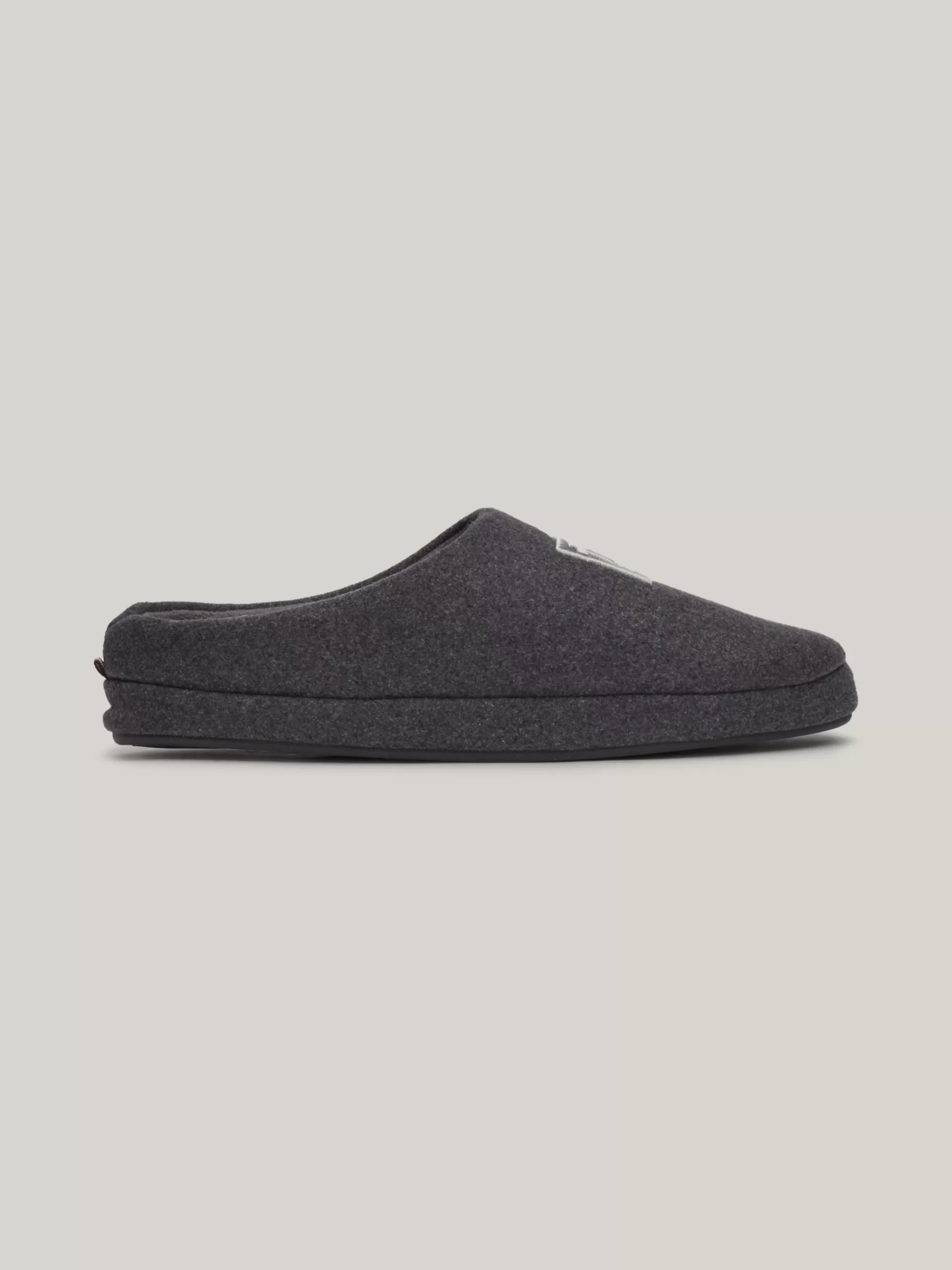 Lage Schoenen*Tommy Hilfiger Vilten Pantoffel Met Geborduurde Vlag DARK ASH