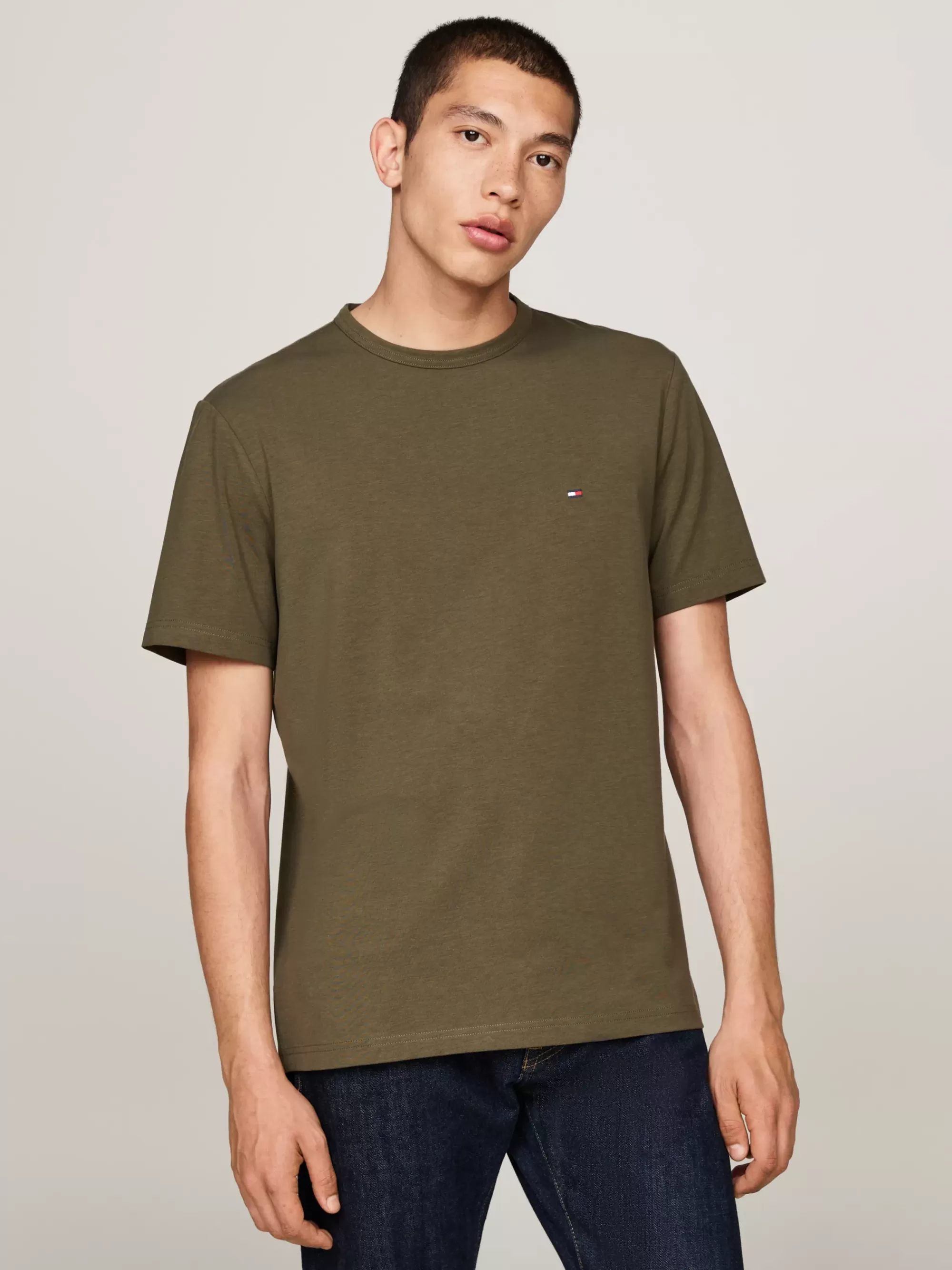 T-Shirts*Tommy Hilfiger Vochtafvoerend T-shirt ARMY GREEN