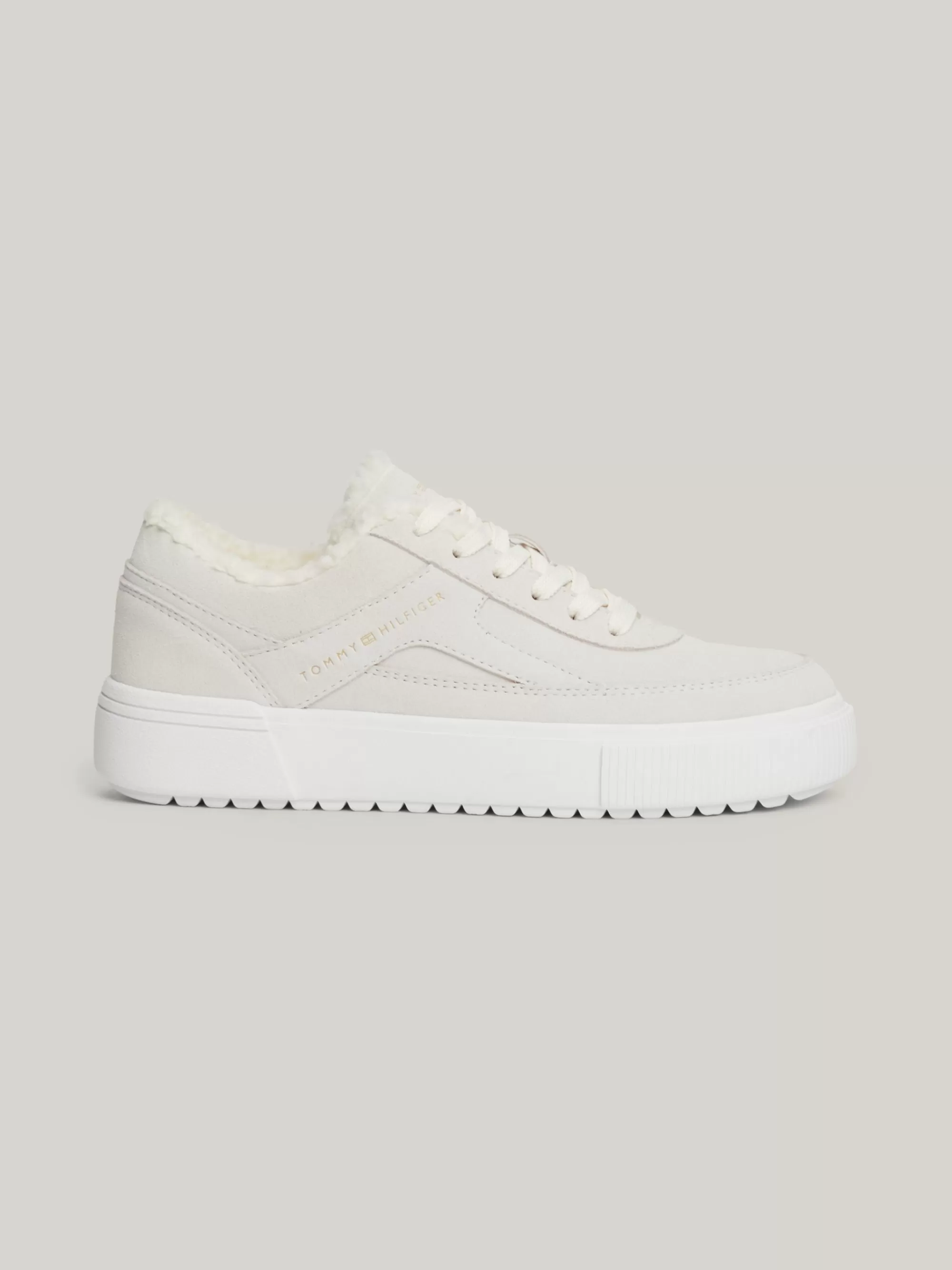 Sneakers*Tommy Hilfiger Warm Gevoerde Sneaker Van Suède ANCIENT WHITE