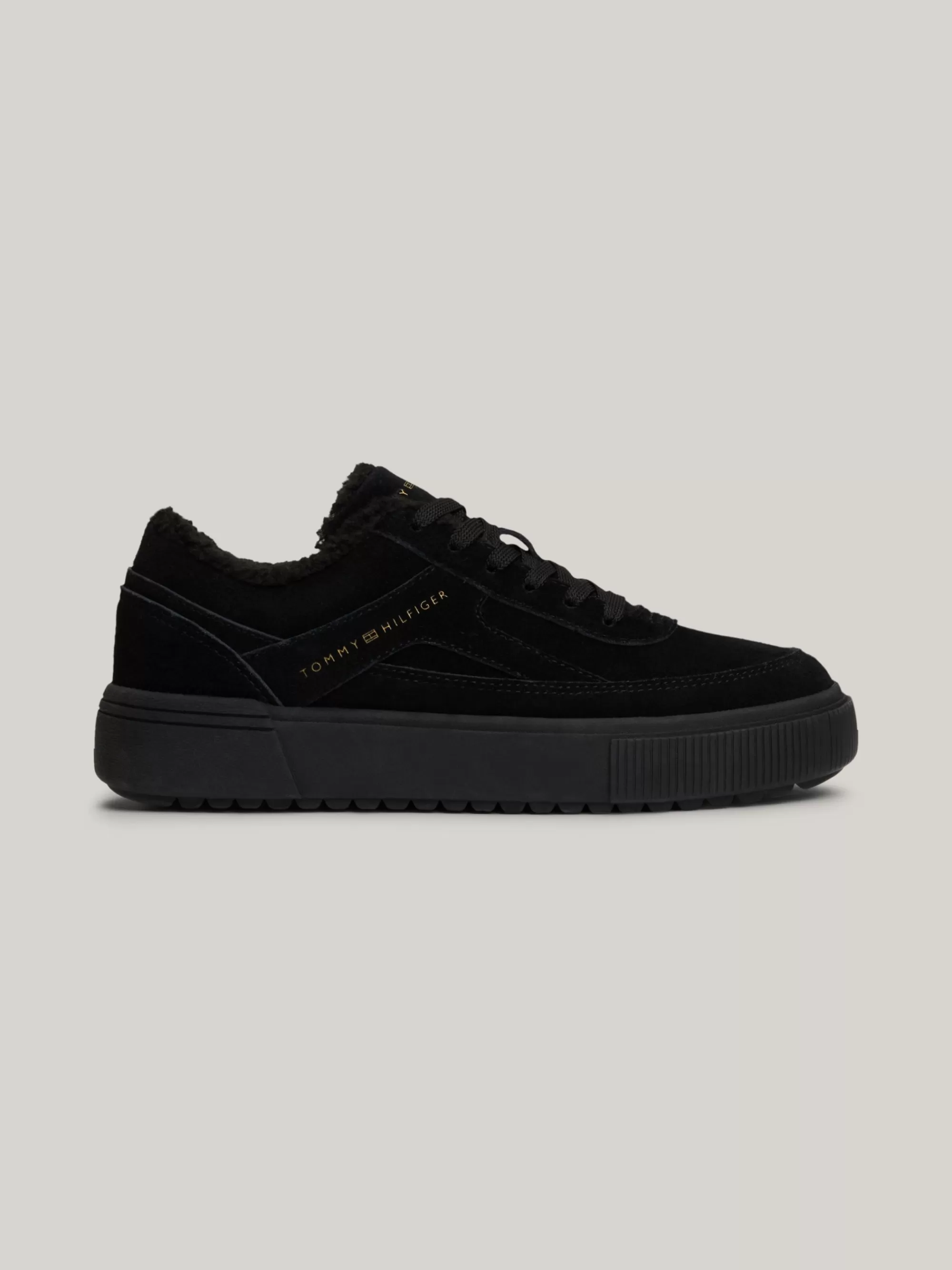 Sneakers*Tommy Hilfiger Warm Gevoerde Sneaker Van Suède BLACK