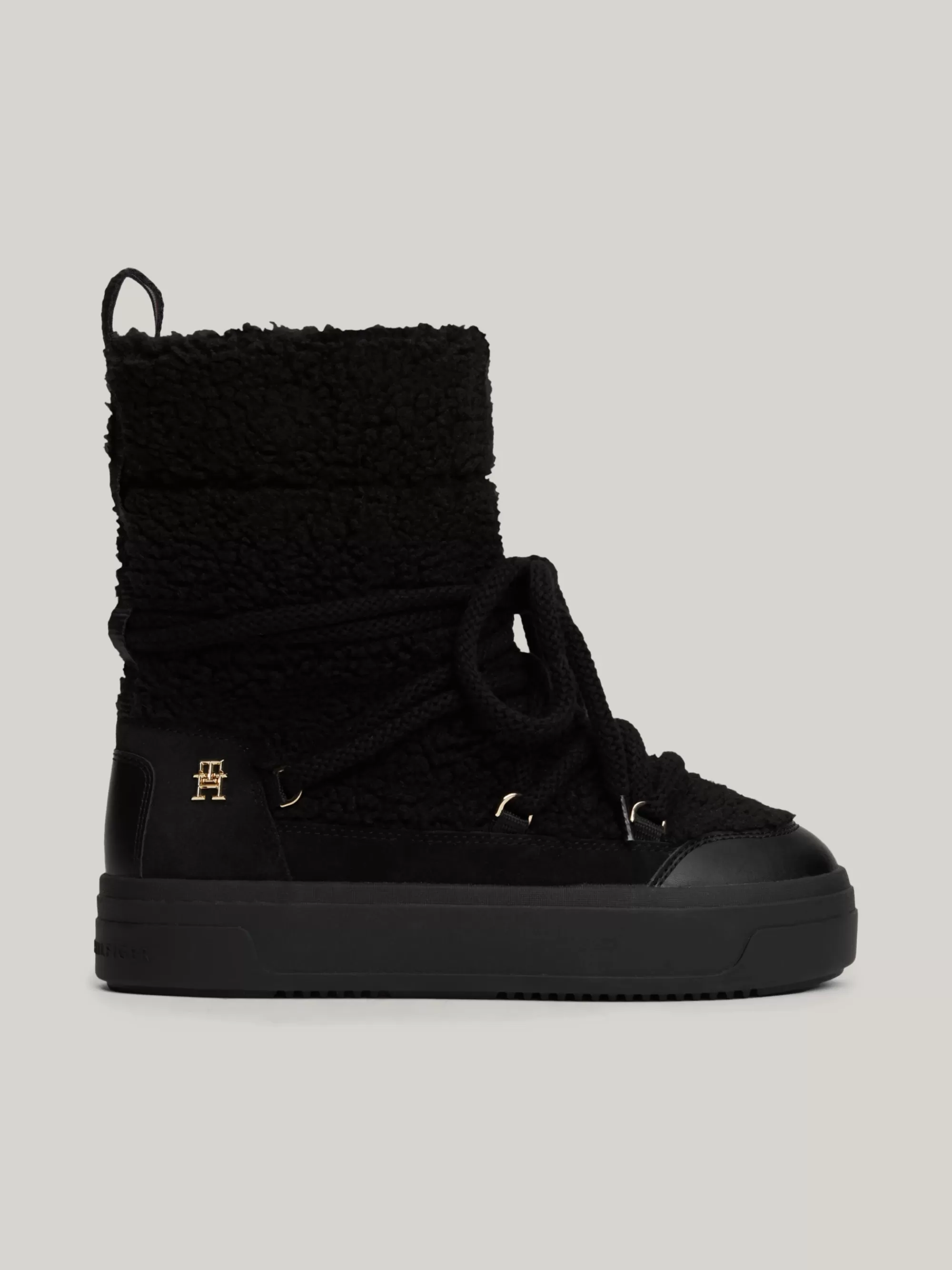 Laarzen & Enkellaarzen*Tommy Hilfiger Warme Gevoerde Snowboot Met Veters BLACK