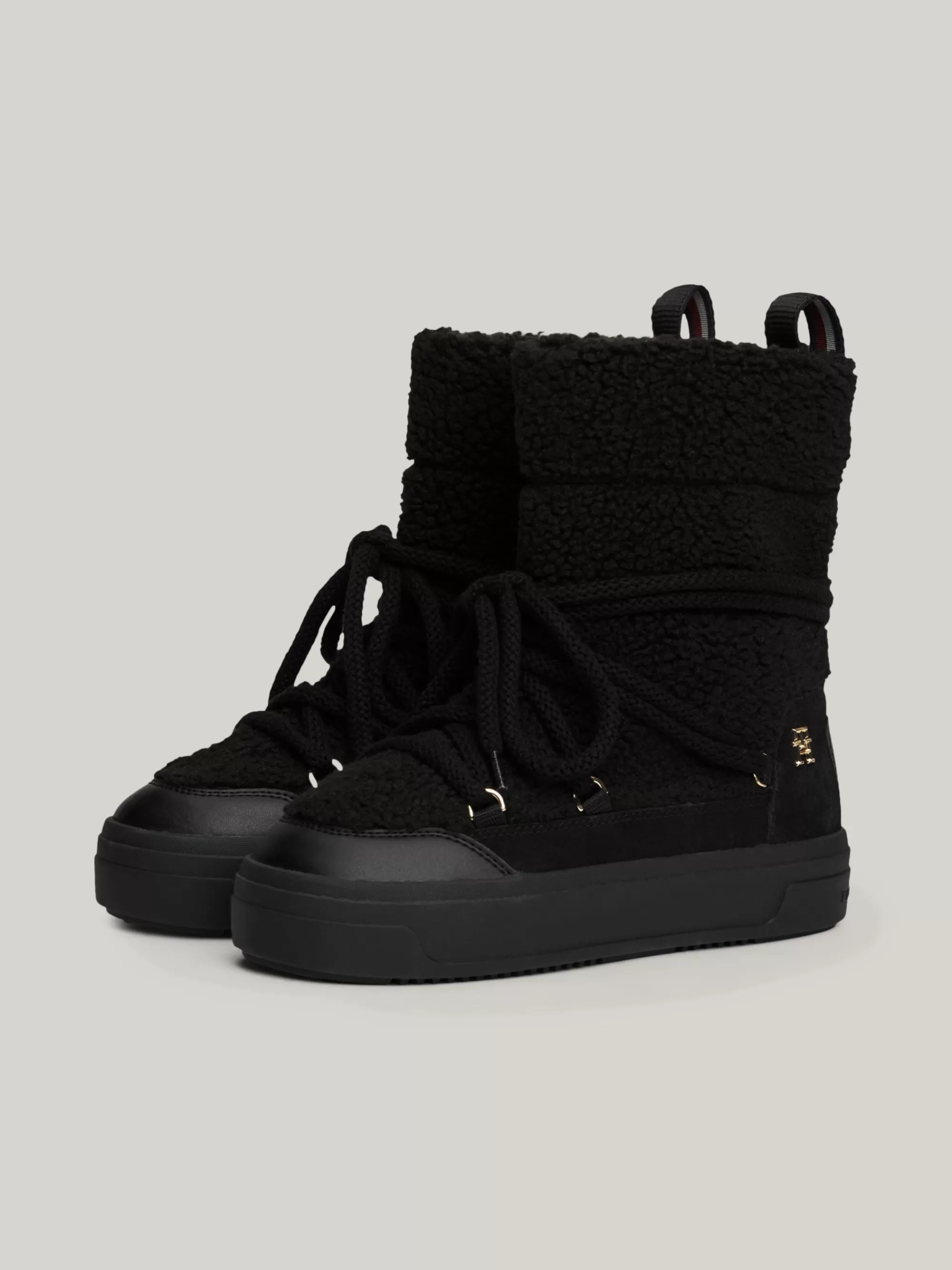 Laarzen & Enkellaarzen*Tommy Hilfiger Warme Gevoerde Snowboot Met Veters BLACK