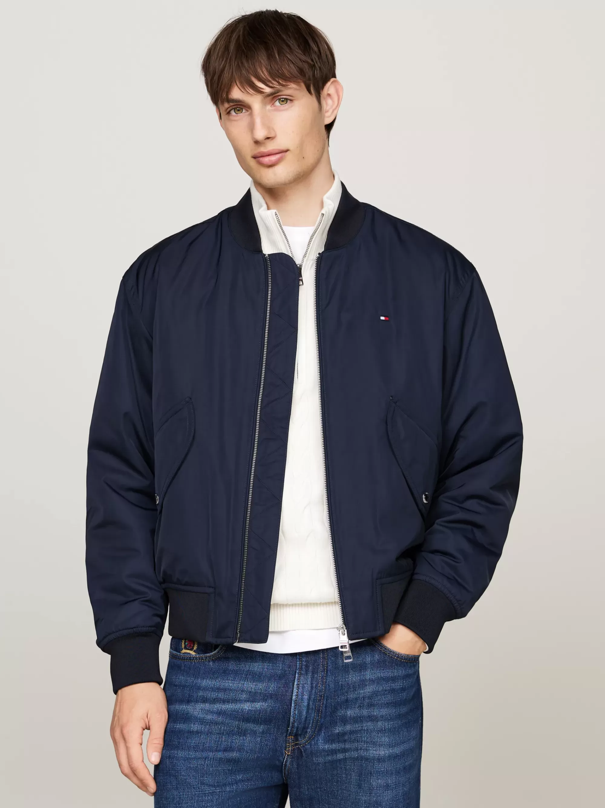 Jassen & Jacks | Bomberjacks*Tommy Hilfiger Waterafstotend Bomberjack Met Thermo-isolatie DESERT SKY
