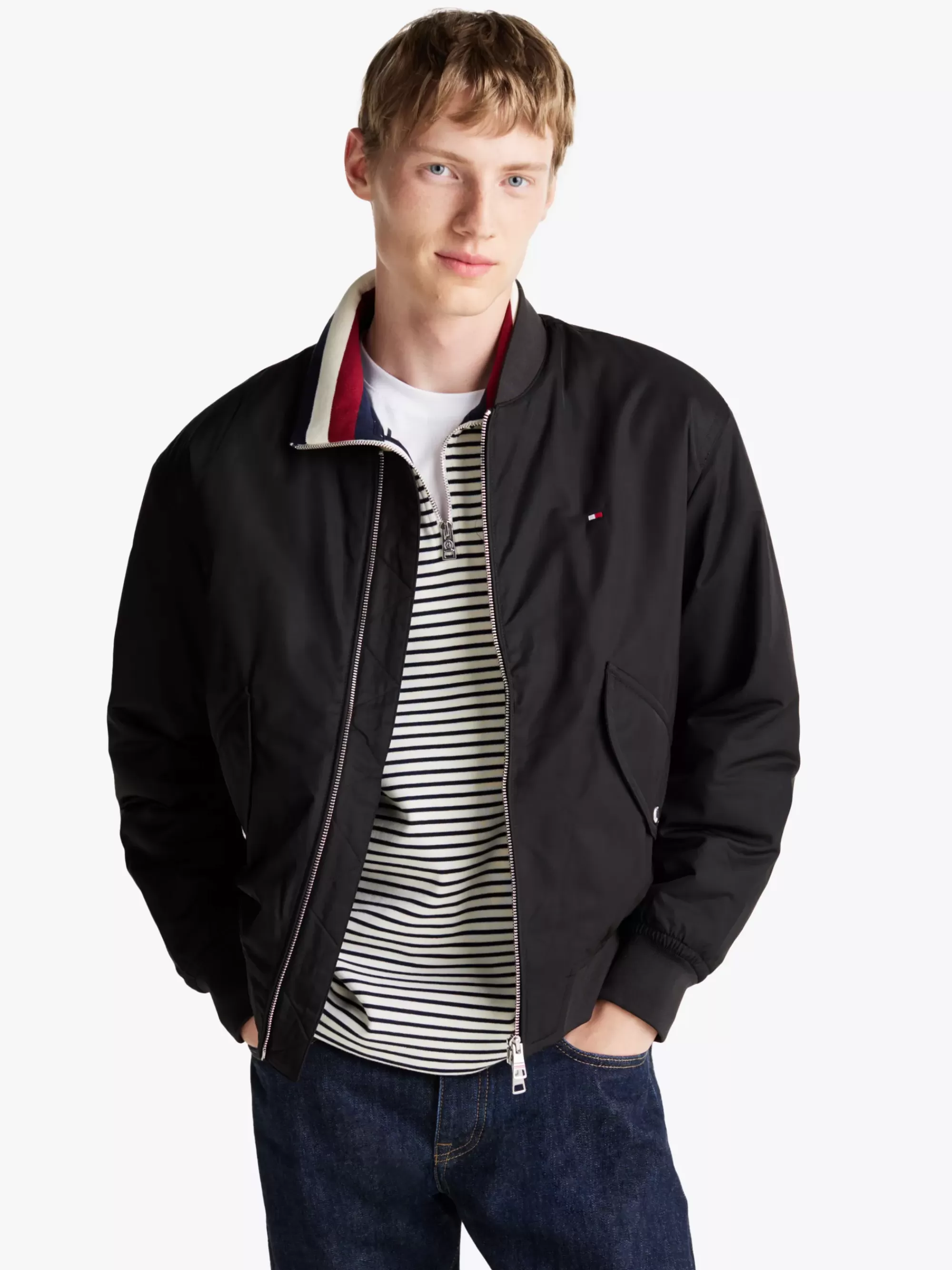 Jassen & Jacks | Bomberjacks*Tommy Hilfiger Waterafstotend Bomberjack Met Thermo-isolatie BLACK