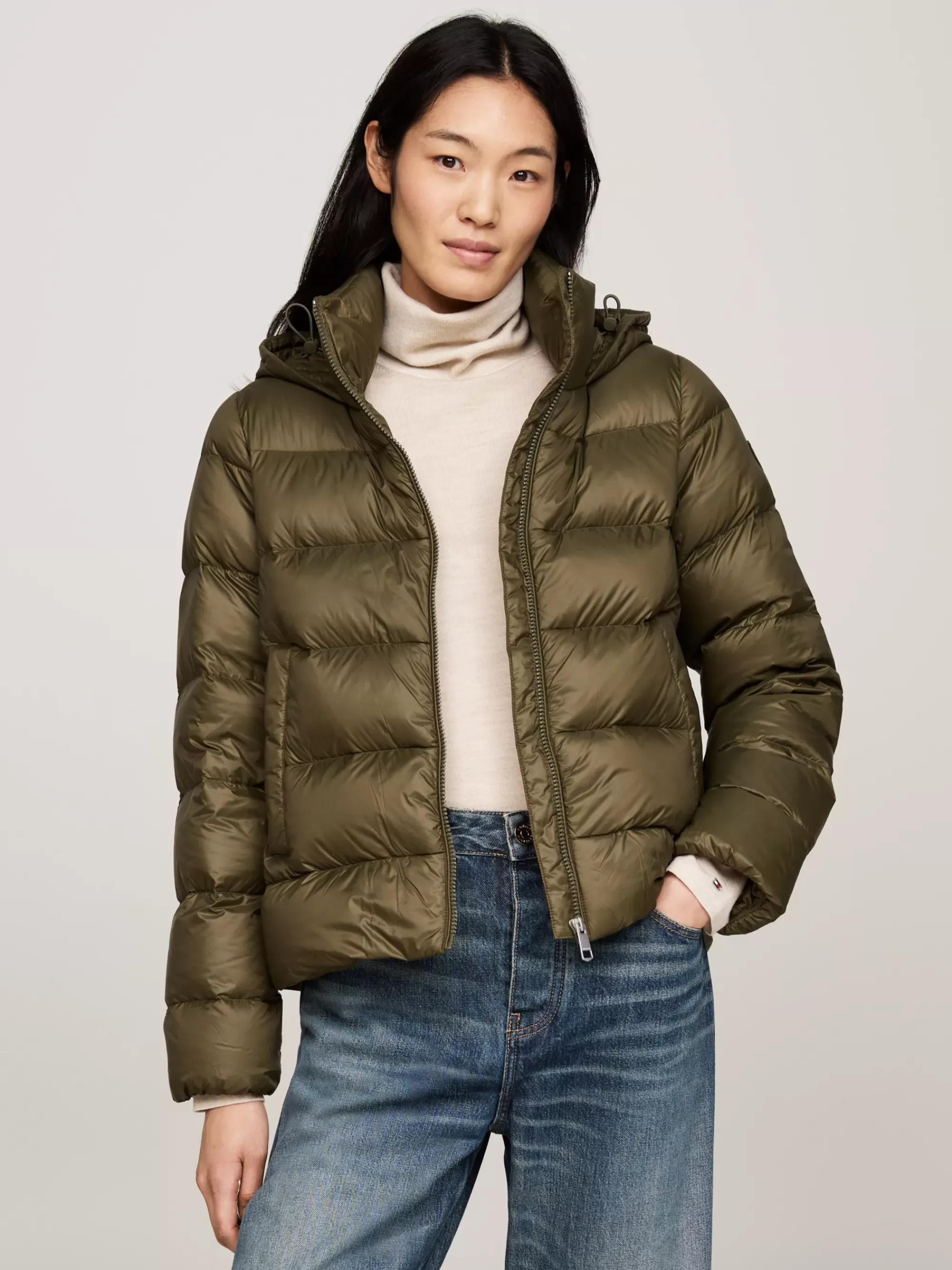 Jassen & Jacks*Tommy Hilfiger Waterafstotend Donsjack ARMY GREEN