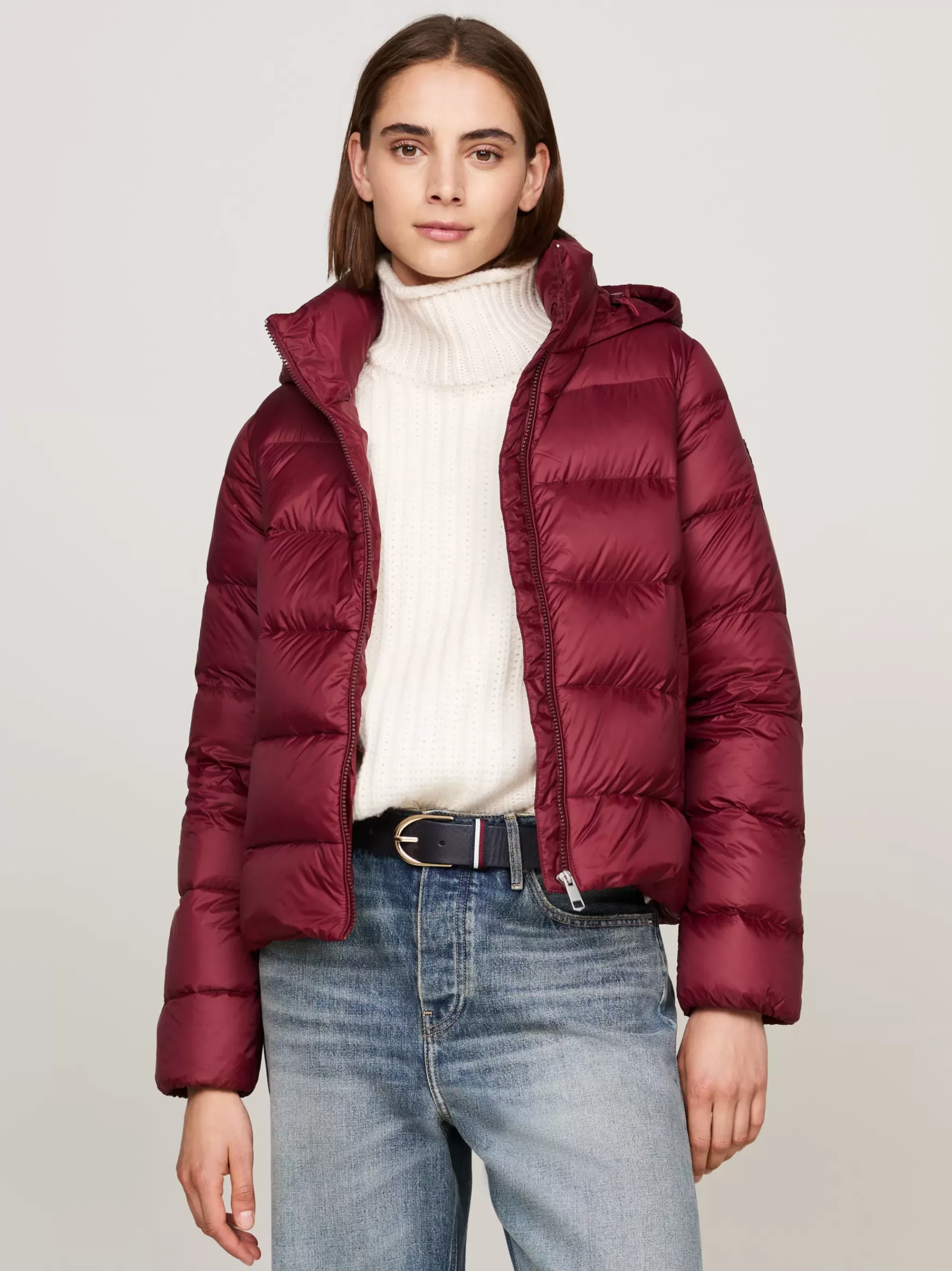 Jassen & Jacks*Tommy Hilfiger Waterafstotend Donsjack DEEP ROUGE