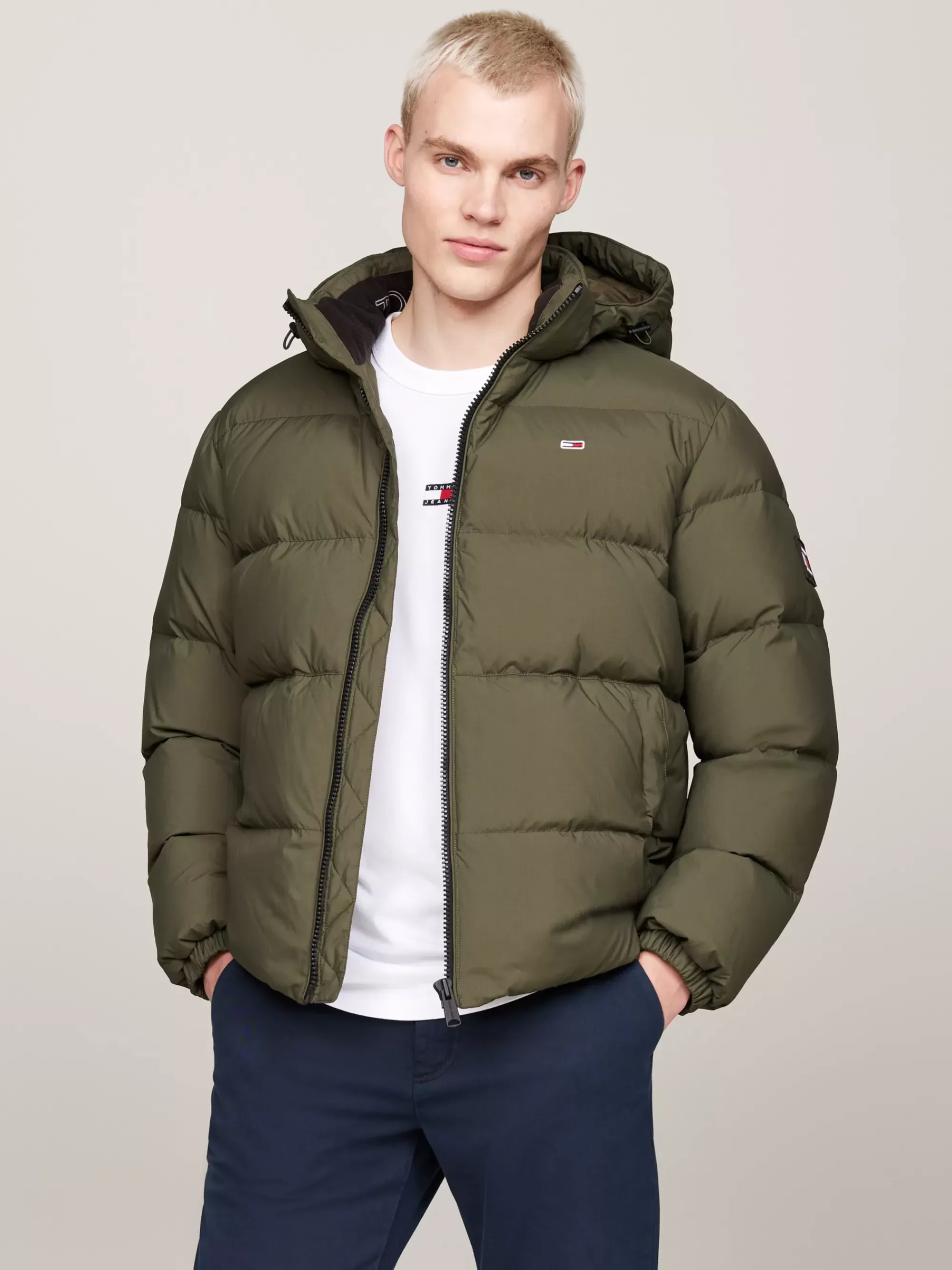 Jassen & Jacks*Tommy Hilfiger Waterafstotend Donsjack FATIGUE GREEN