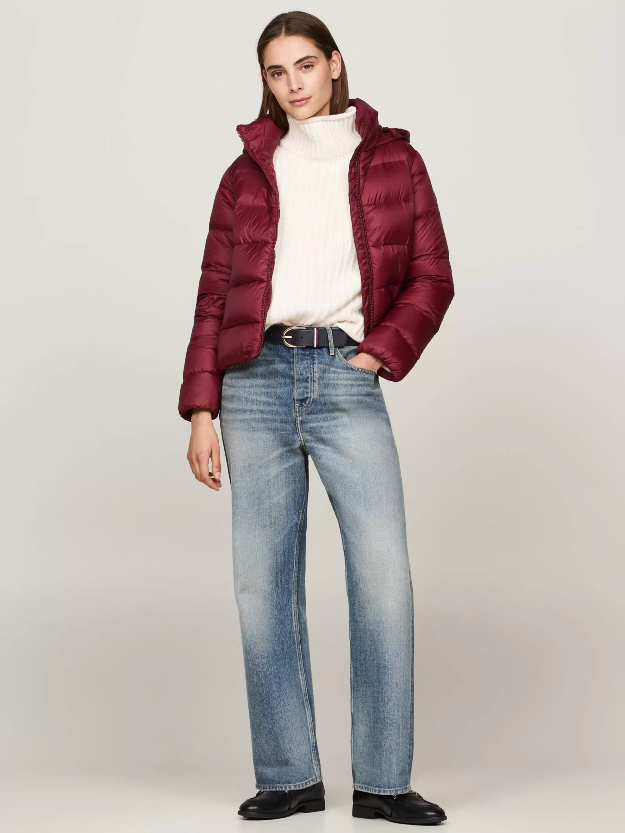 Jassen & Jacks*Tommy Hilfiger Waterafstotend Donsjack DEEP ROUGE