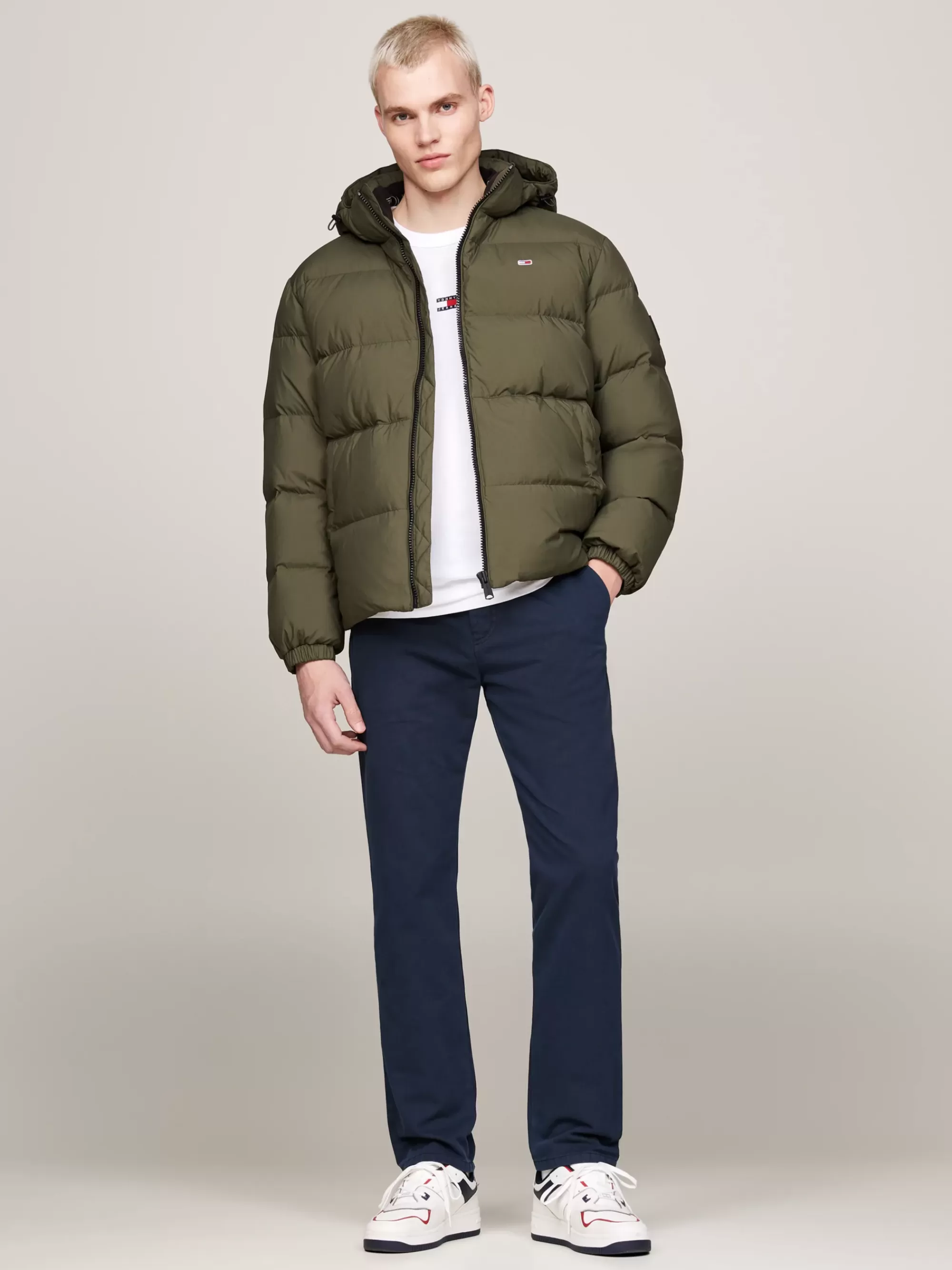 Jassen & Jacks*Tommy Hilfiger Waterafstotend Donsjack FATIGUE GREEN