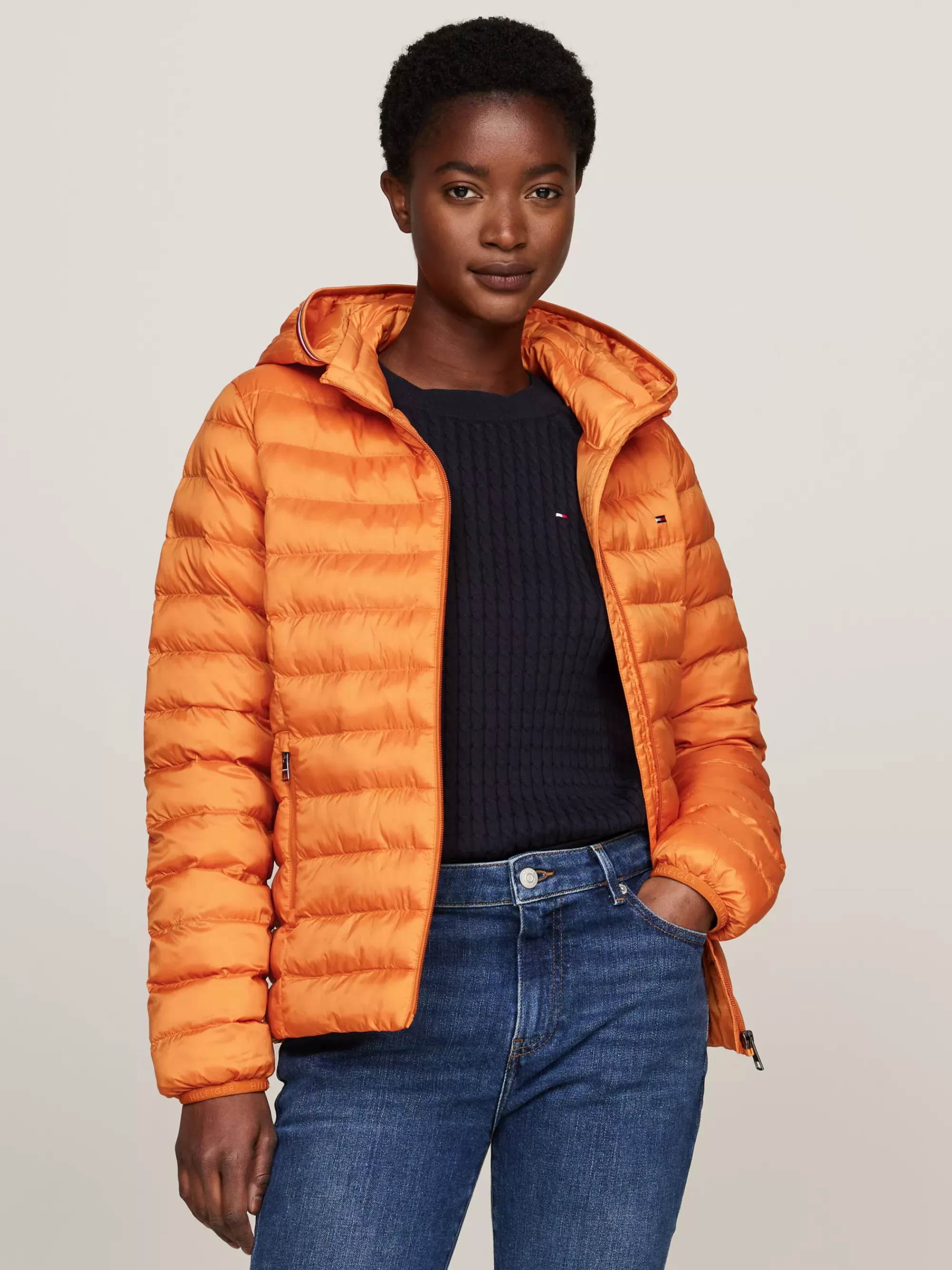 Jassen & Jacks*Tommy Hilfiger Waterafstotend Gewatteerd Jack AUTUMN ORANGE