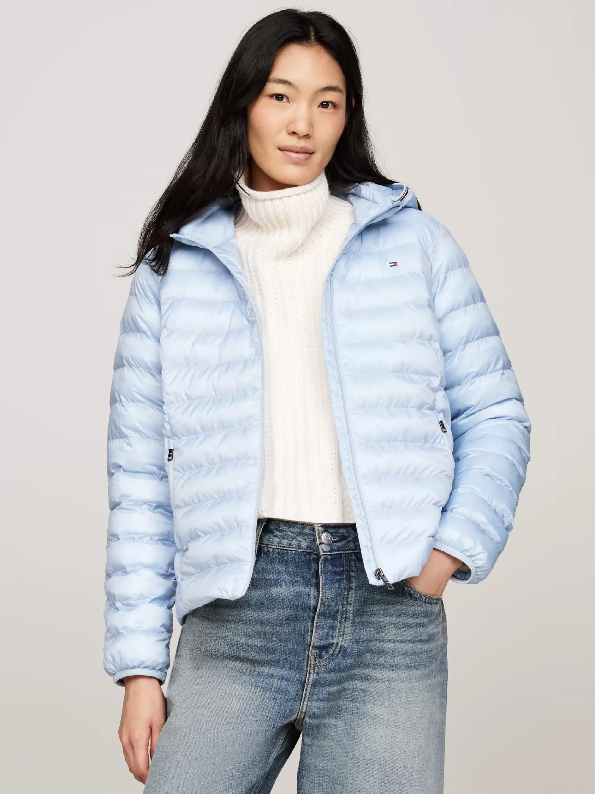 Jassen & Jacks*Tommy Hilfiger Waterafstotend Gewatteerd Jack BREEZY BLUE
