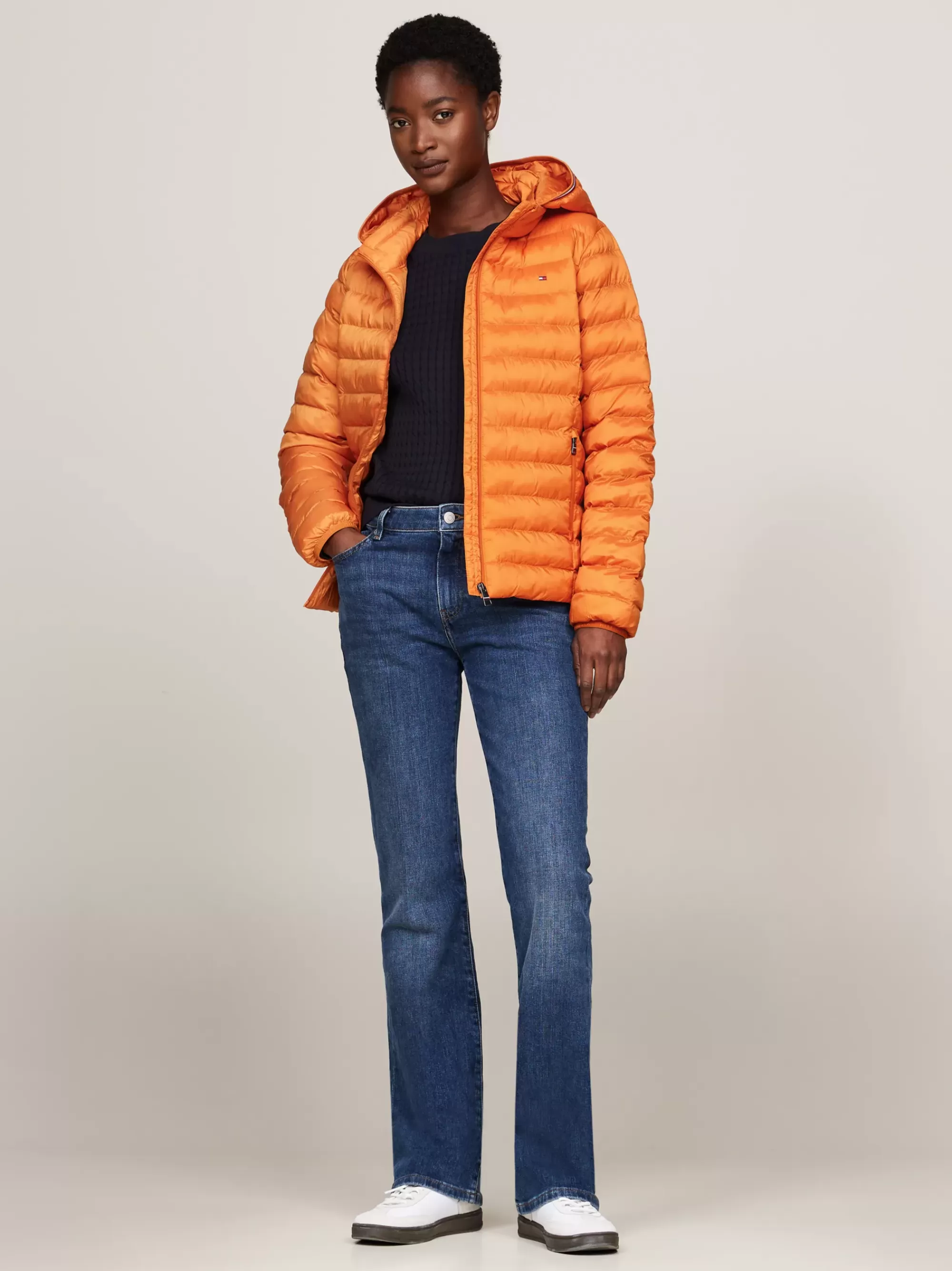Jassen & Jacks*Tommy Hilfiger Waterafstotend Gewatteerd Jack AUTUMN ORANGE