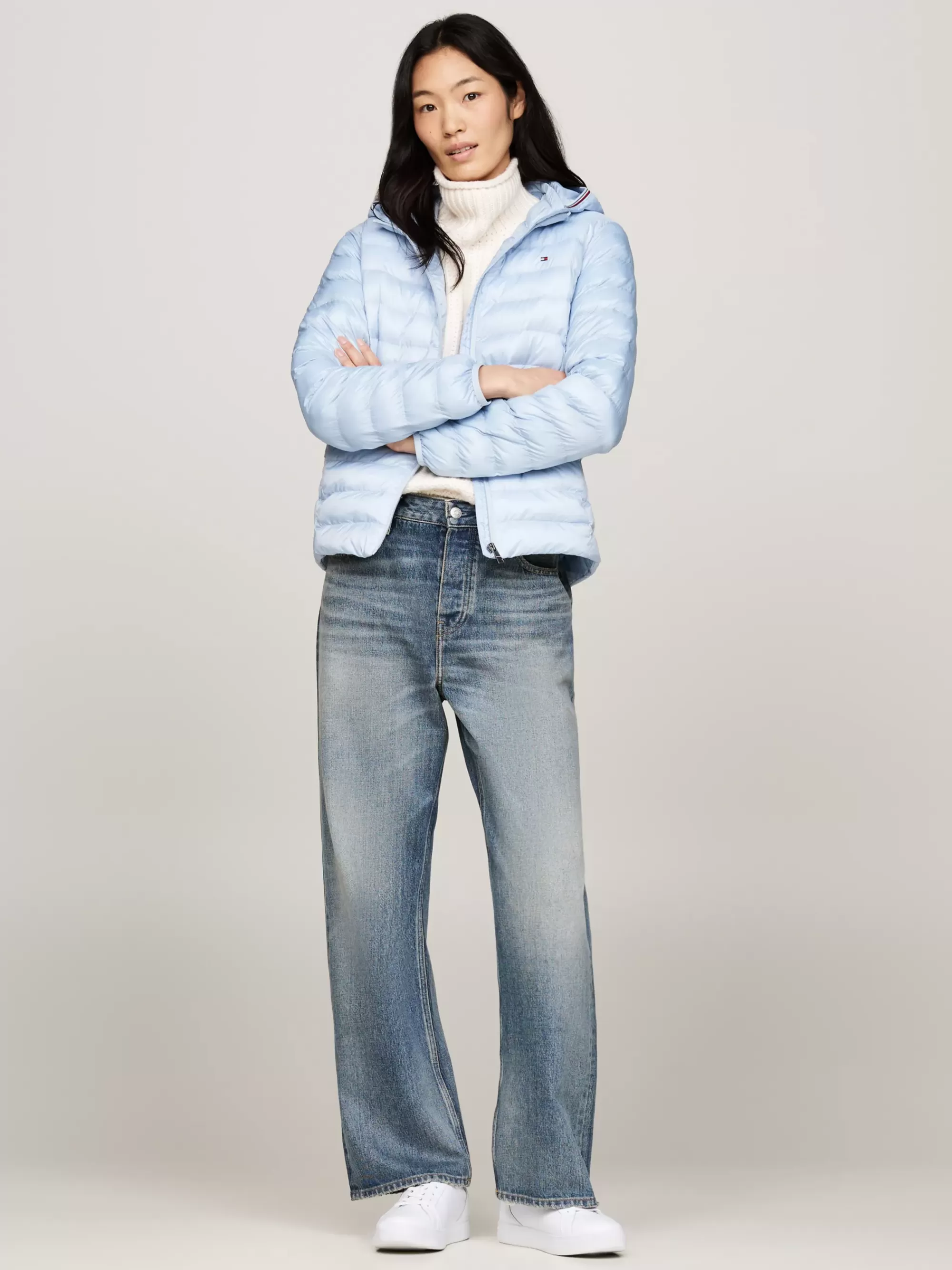 Jassen & Jacks*Tommy Hilfiger Waterafstotend Gewatteerd Jack BREEZY BLUE