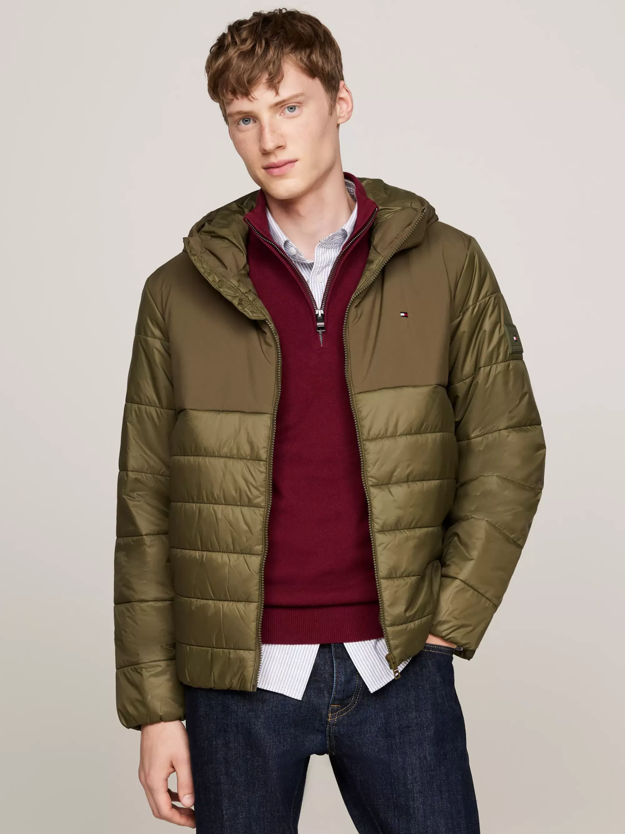 Jassen & Jacks*Tommy Hilfiger Waterafstotend Jack Met Thermo-isolatie ARMY GREEN