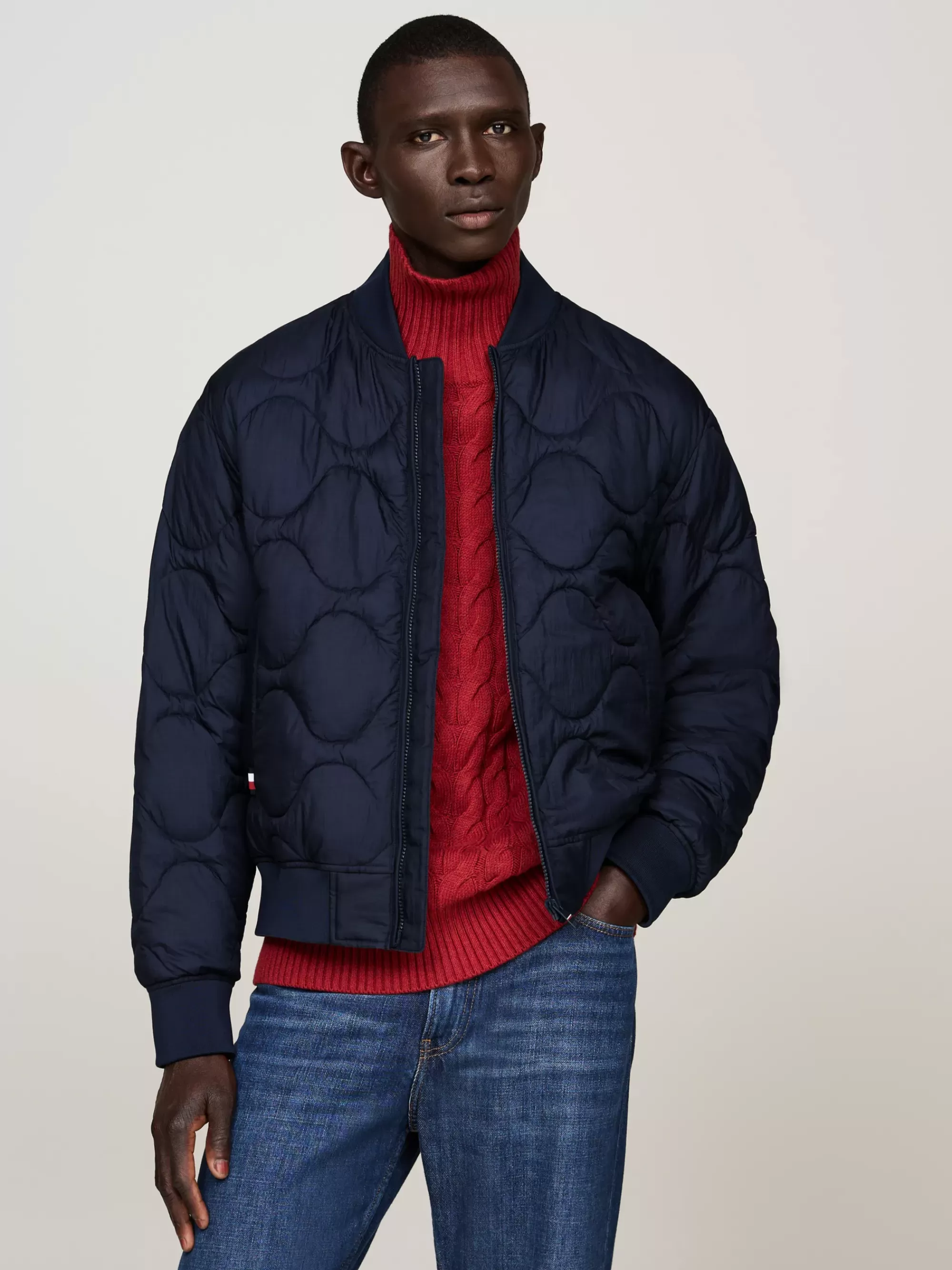Jassen & Jacks*Tommy Hilfiger Waterafstotend Quilted Bomberjack DESERT SKY