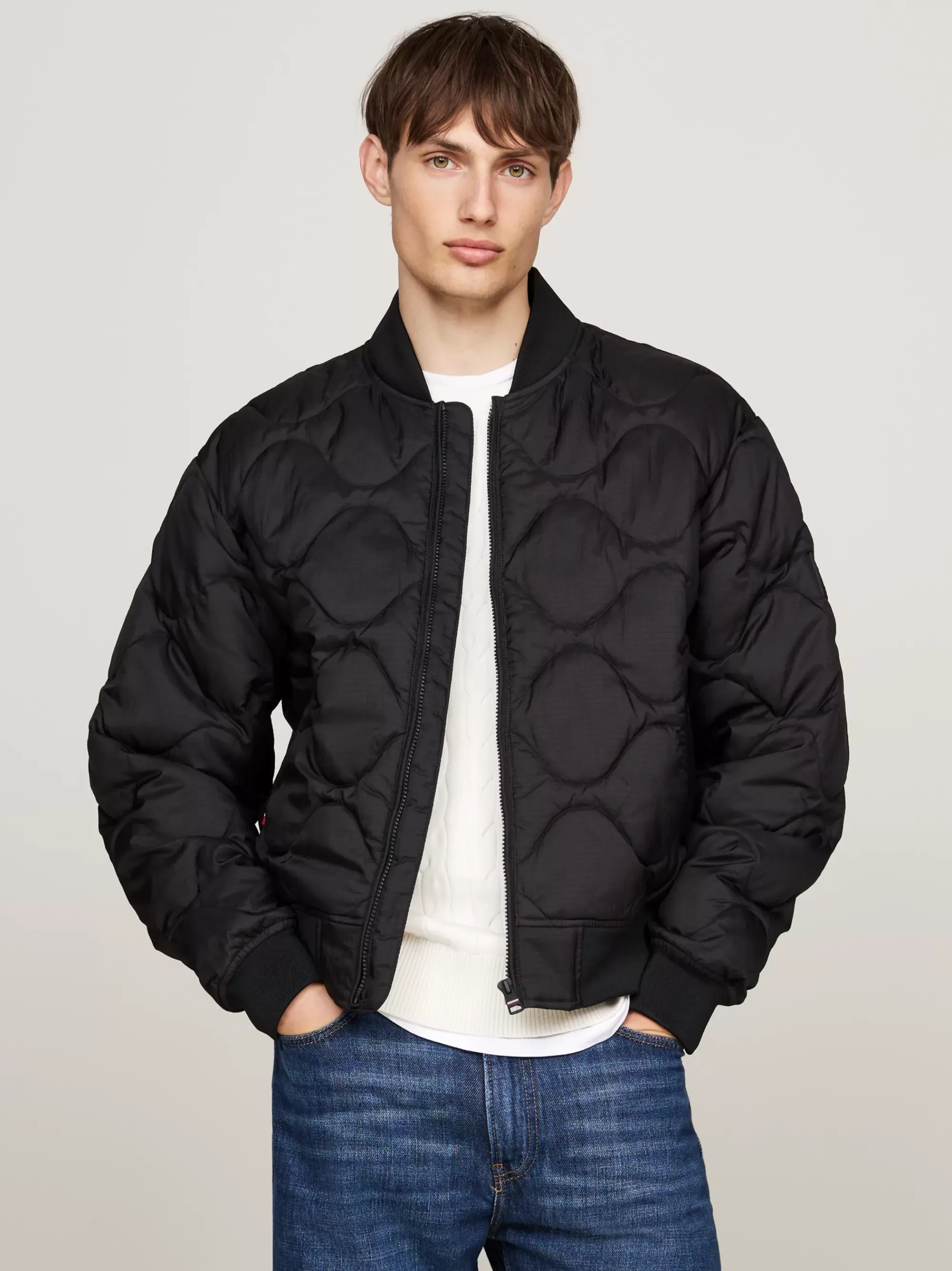 Jassen & Jacks*Tommy Hilfiger Waterafstotend Quilted Bomberjack BLACK