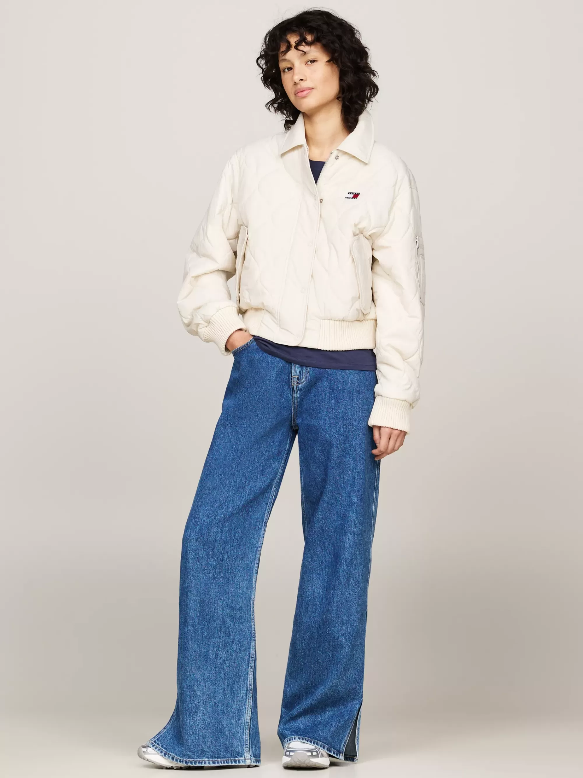 Jassen & Jacks*Tommy Hilfiger Waterafstotend Quilted Bomberjack NEWSPRINT