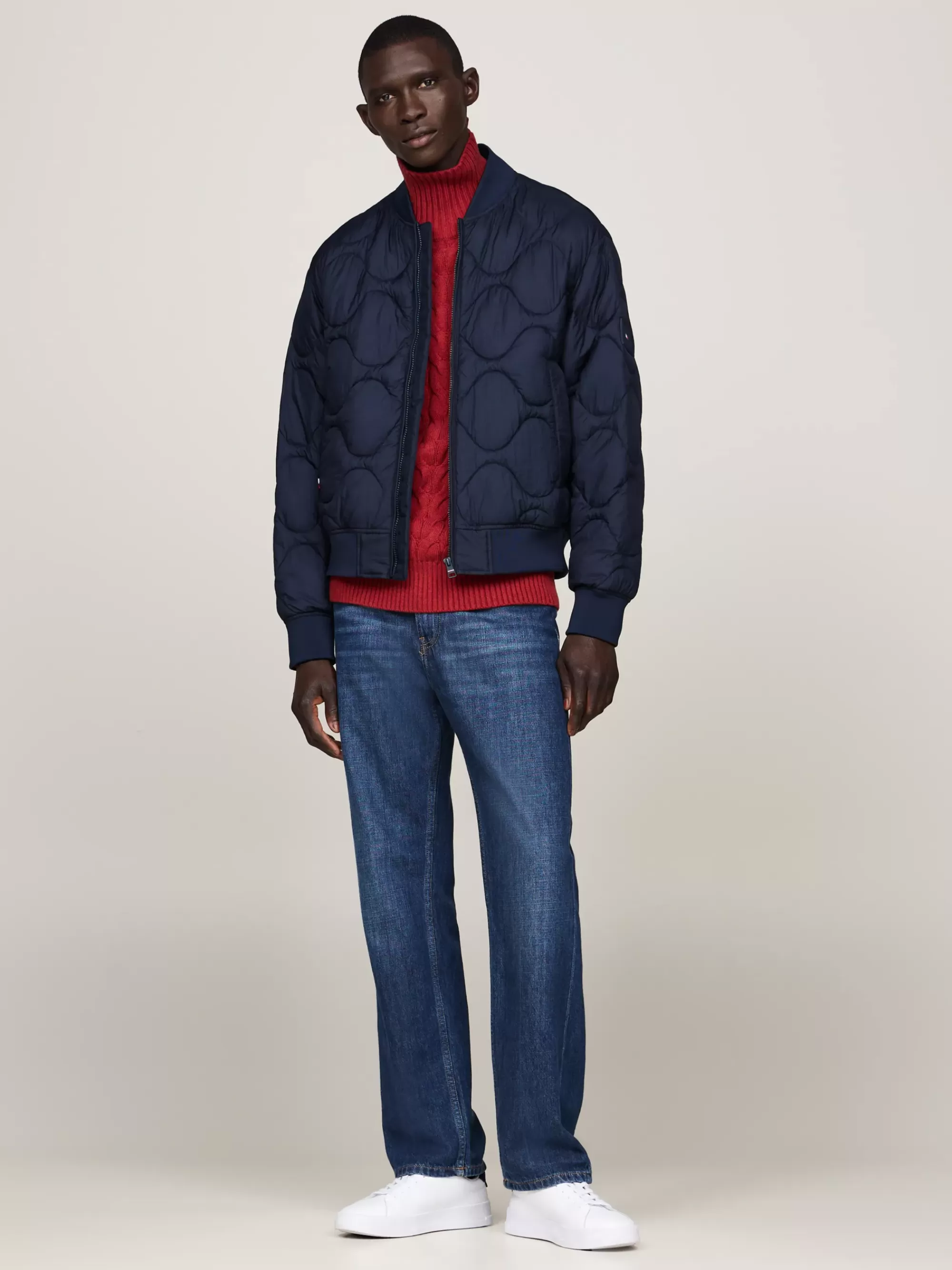 Jassen & Jacks*Tommy Hilfiger Waterafstotend Quilted Bomberjack DESERT SKY