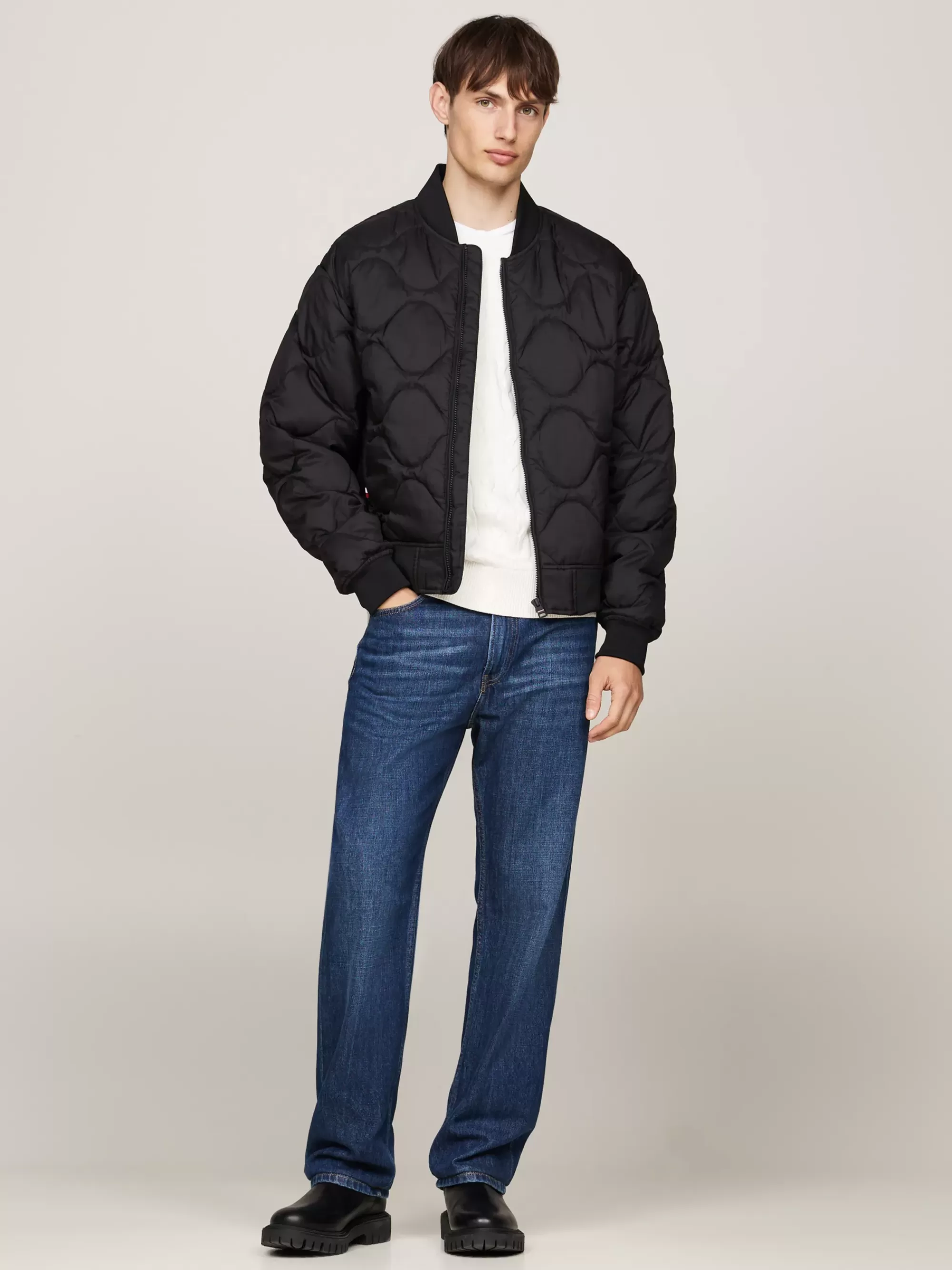 Jassen & Jacks*Tommy Hilfiger Waterafstotend Quilted Bomberjack BLACK