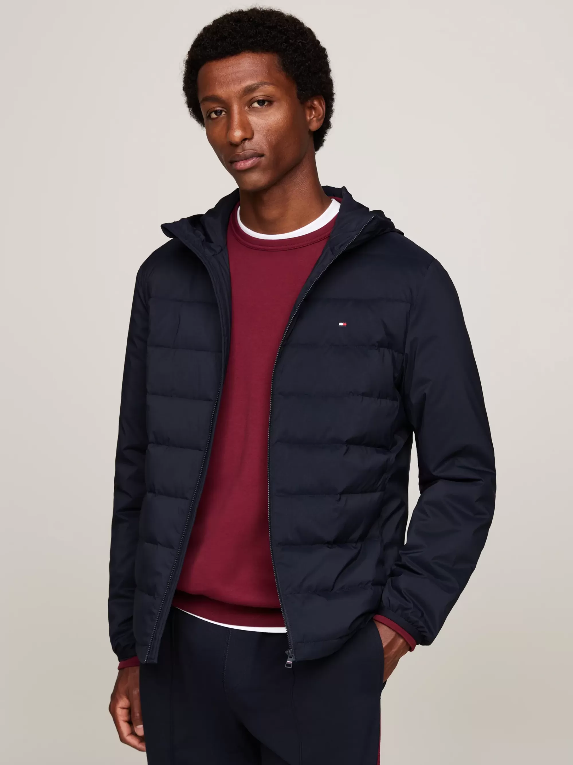 Jassen & Jacks*Tommy Hilfiger Waterafstotend Quilted Jack Met Capuchon DESERT SKY