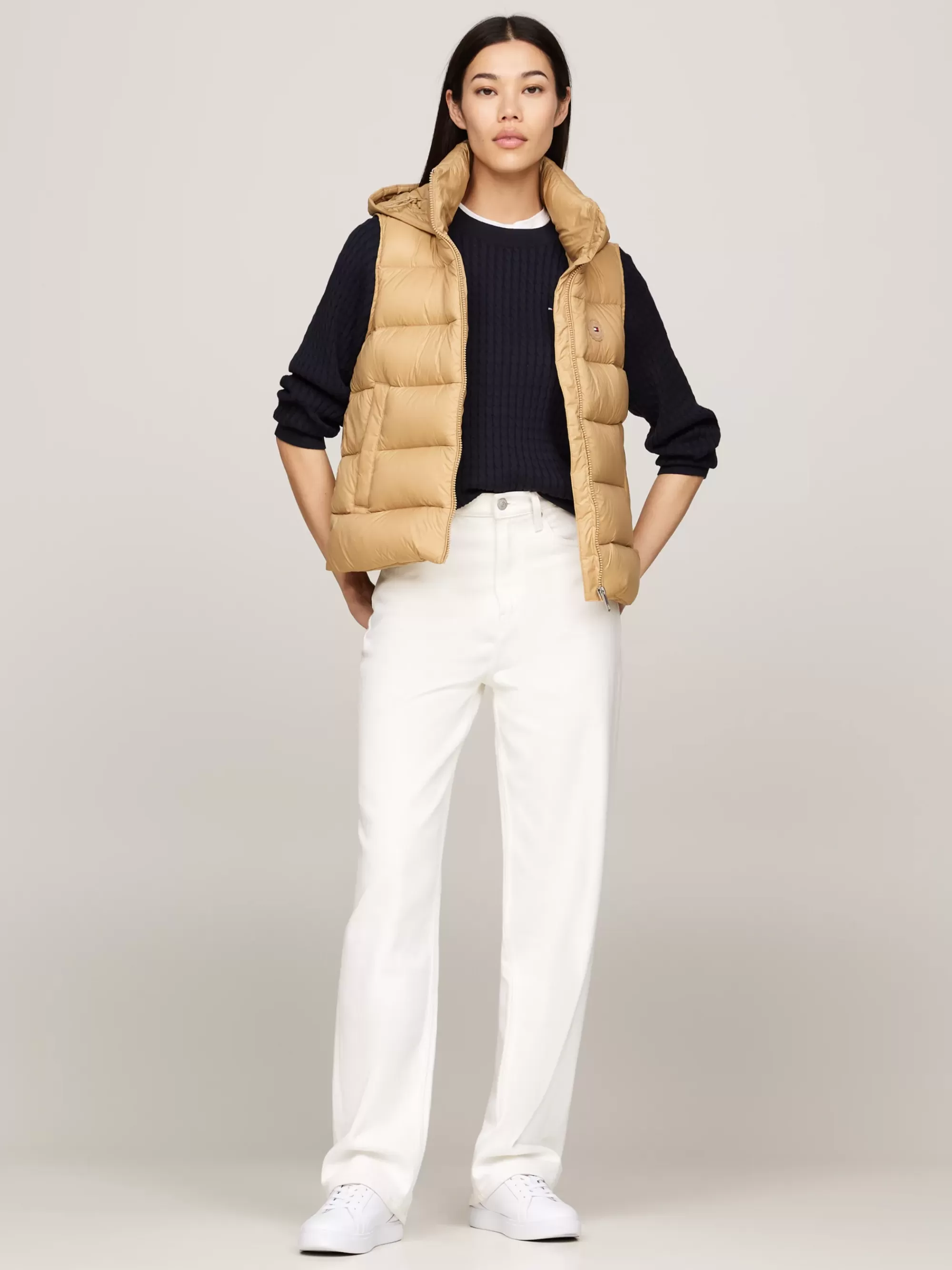 Jassen & Jacks*Tommy Hilfiger Waterafstotende Bodywarmer Met Donsvulling CLASSIC KHAKI