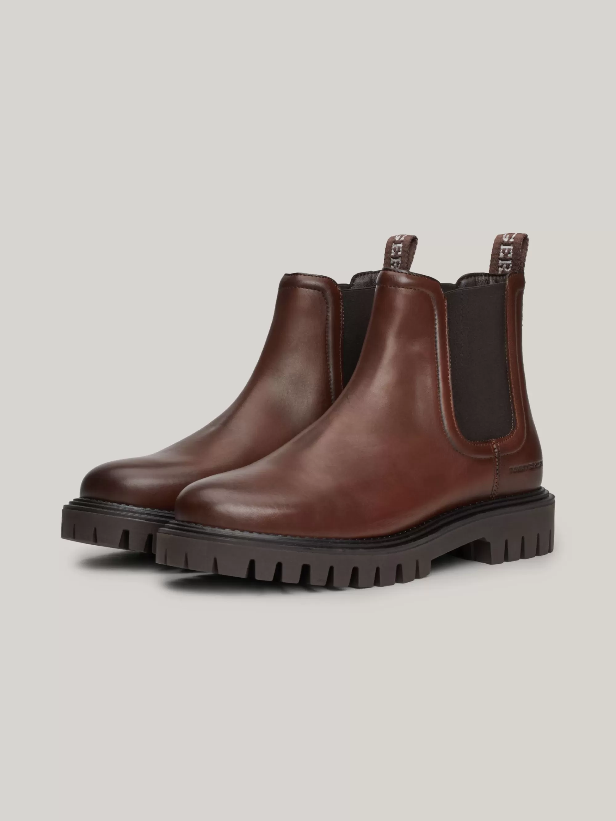 Chelsea Boots | Laarzen*Tommy Hilfiger Waterafstotende Chelsea Boot Van Leer WINTER COGNAC