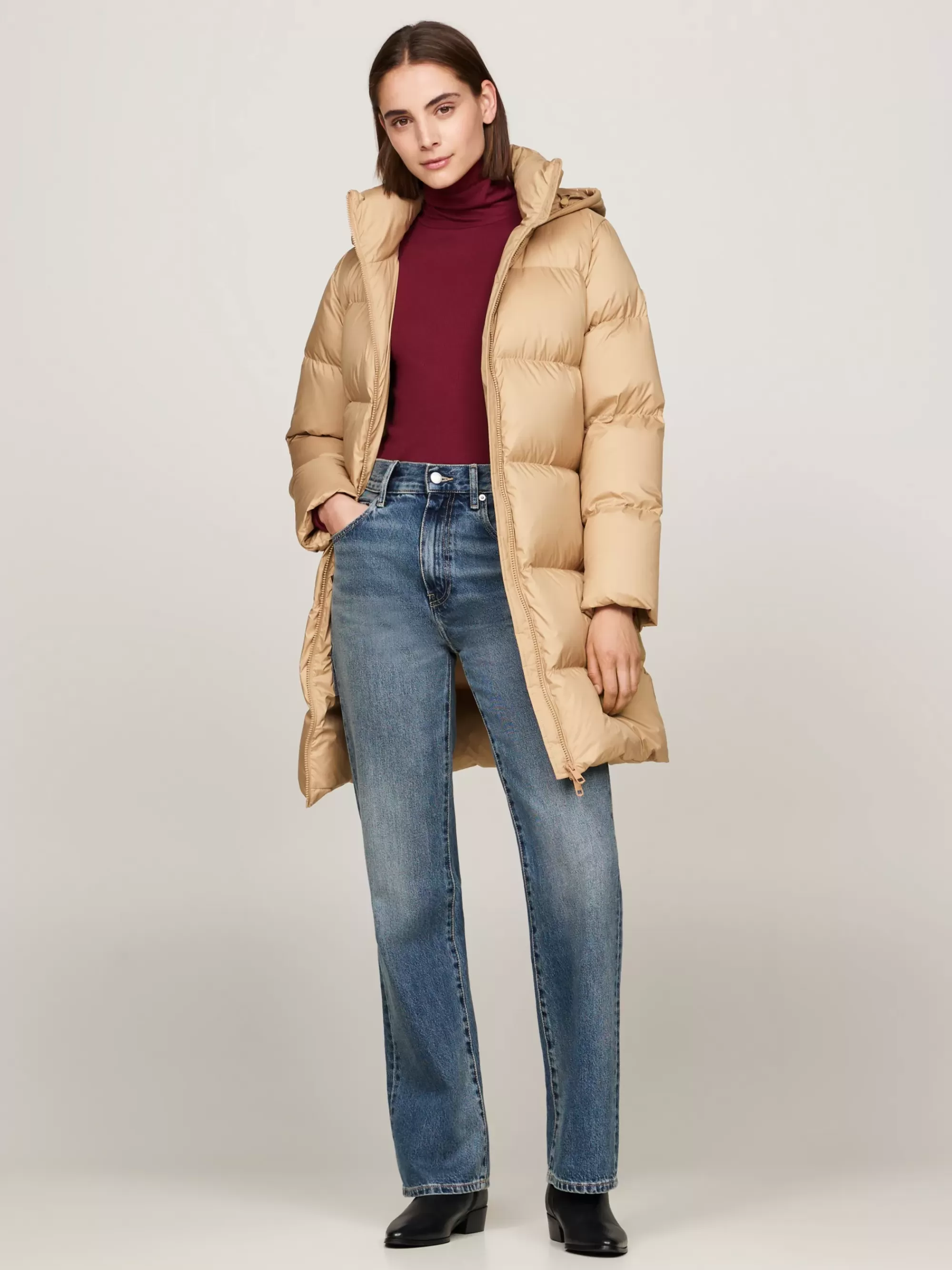 Jassen & Jacks*Tommy Hilfiger Waterafstotende Donsjas CLASSIC KHAKI