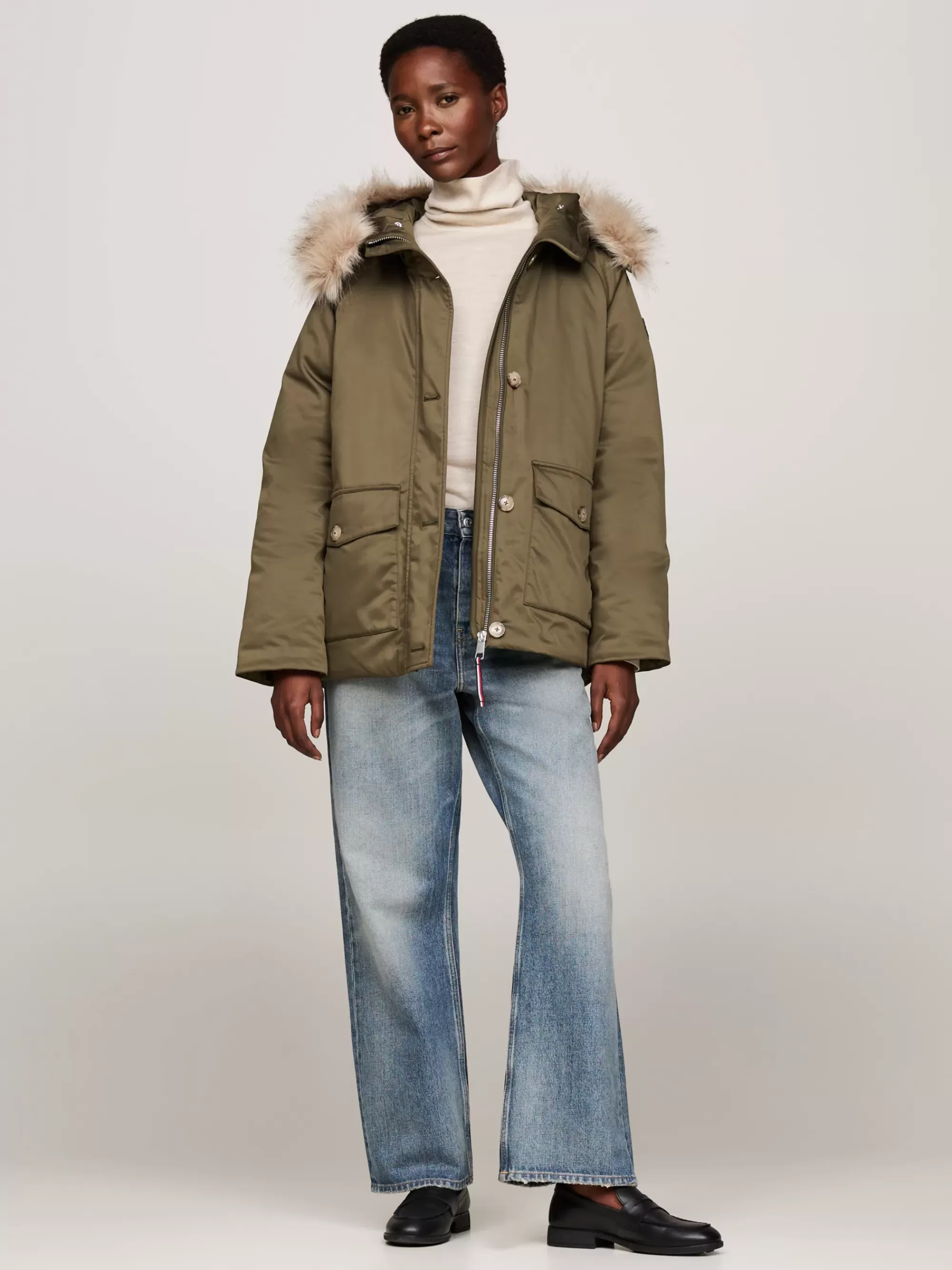 Jassen & Jacks*Tommy Hilfiger Waterafstotende Gewatteerde Parka ARMY GREEN