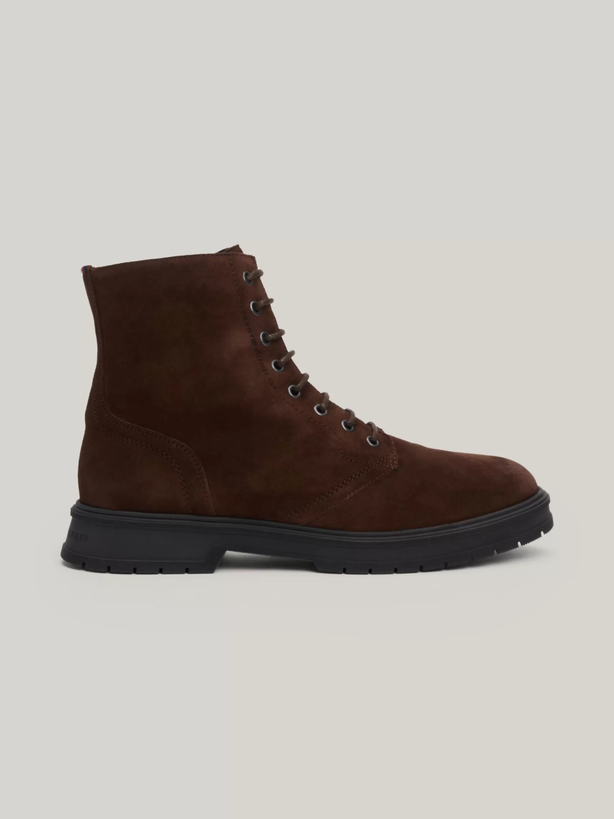 Veterboots | Laarzen*Tommy Hilfiger Waterafstotende Halfhoge Suède Boot COCOA