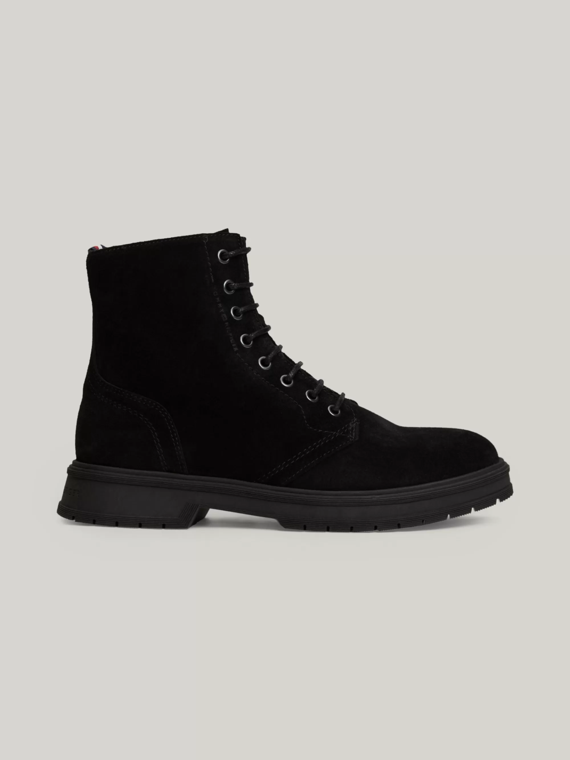 Veterboots | Laarzen*Tommy Hilfiger Waterafstotende Halfhoge Suède Boot BLACK